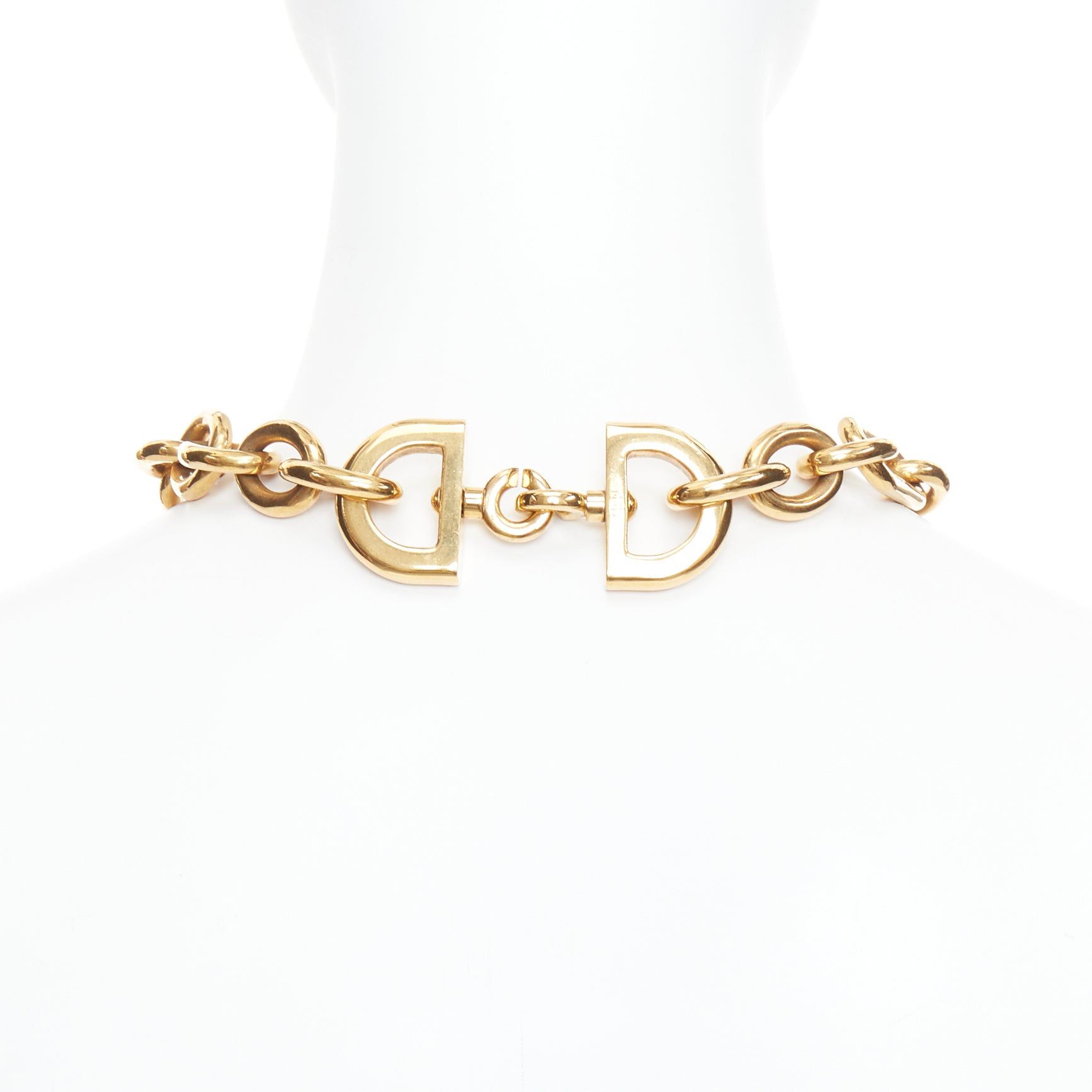 Celine rare OLD CELINE Phoebe Philo Runway gold-tone mixed chunky loop chain necklace Size ONE SIZE - 5 Thumbnail