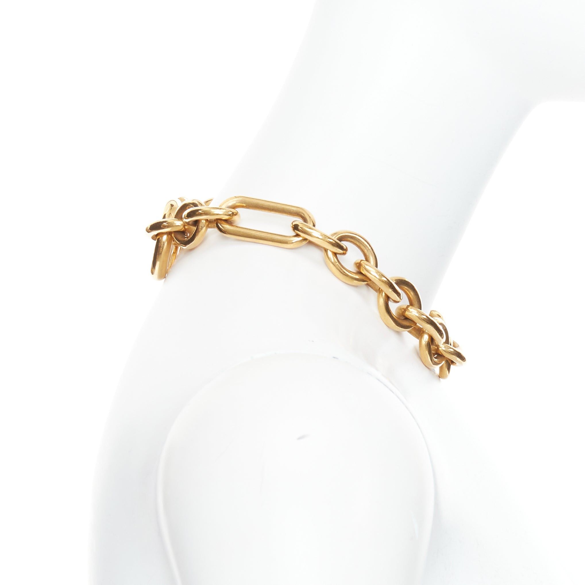 Celine rare OLD CELINE Phoebe Philo Runway gold-tone mixed chunky loop chain necklace Size ONE SIZE - 4 Thumbnail