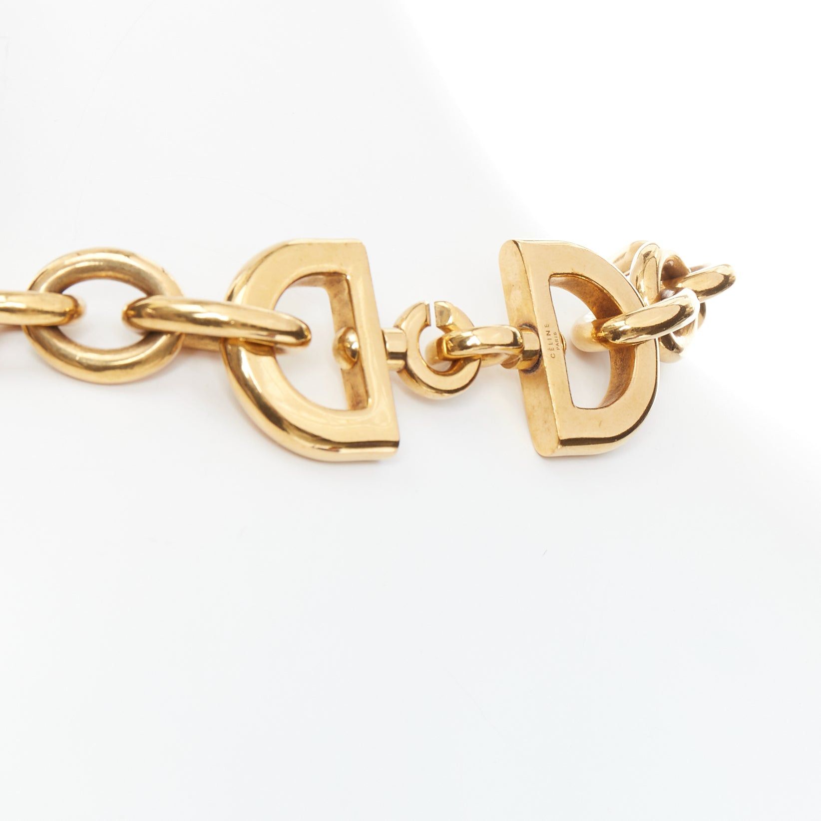 Celine rare OLD CELINE Phoebe Philo Runway gold-tone mixed chunky loop chain necklace Size ONE SIZE - 2 Thumbnail