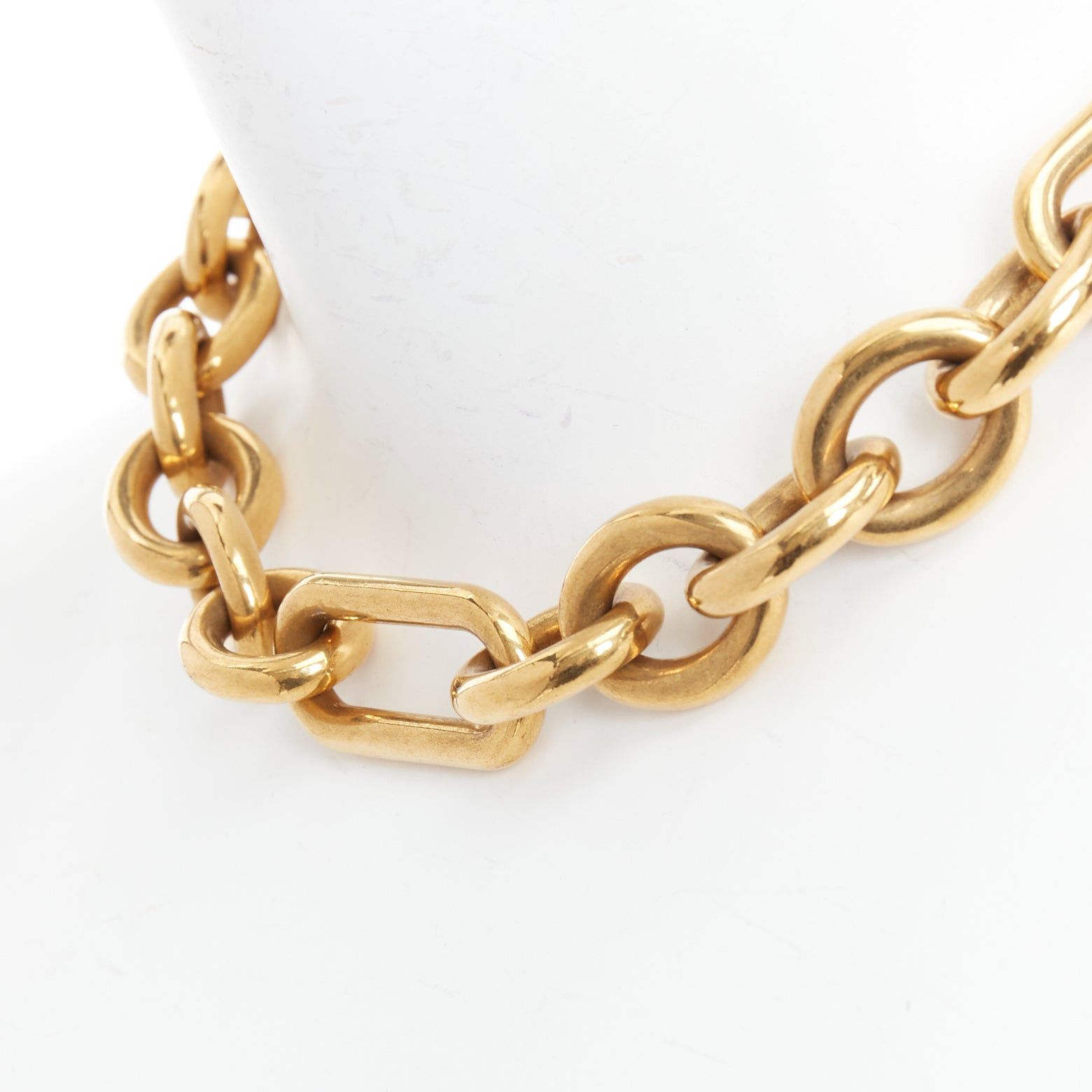 Celine rare OLD CELINE Phoebe Philo Runway gold-tone mixed chunky loop chain necklace Size ONE SIZE - 7 Thumbnail