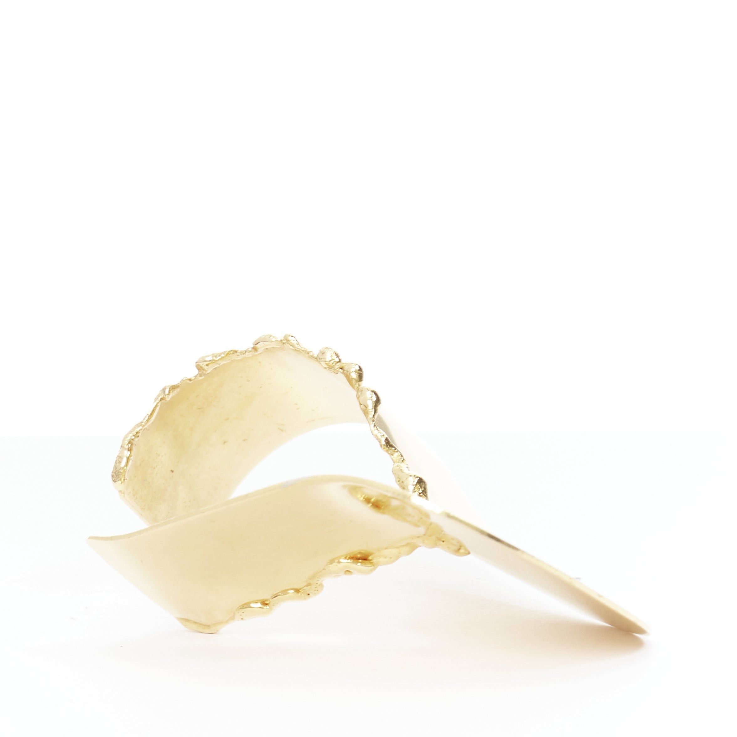 Celine rare OLD CELINE Phoebe Philo Runway Devoured gold tear statement bangle cuff S Size ONE SIZE - 3 Thumbnail