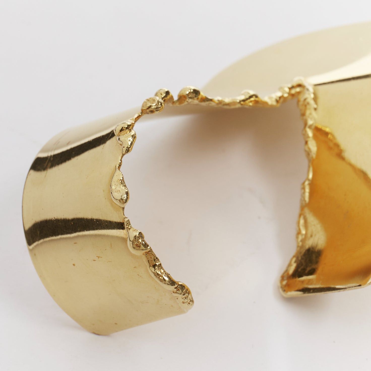 Celine rare OLD CELINE Phoebe Philo Runway Devoured gold tear statement bangle cuff S Size ONE SIZE - 5 Thumbnail