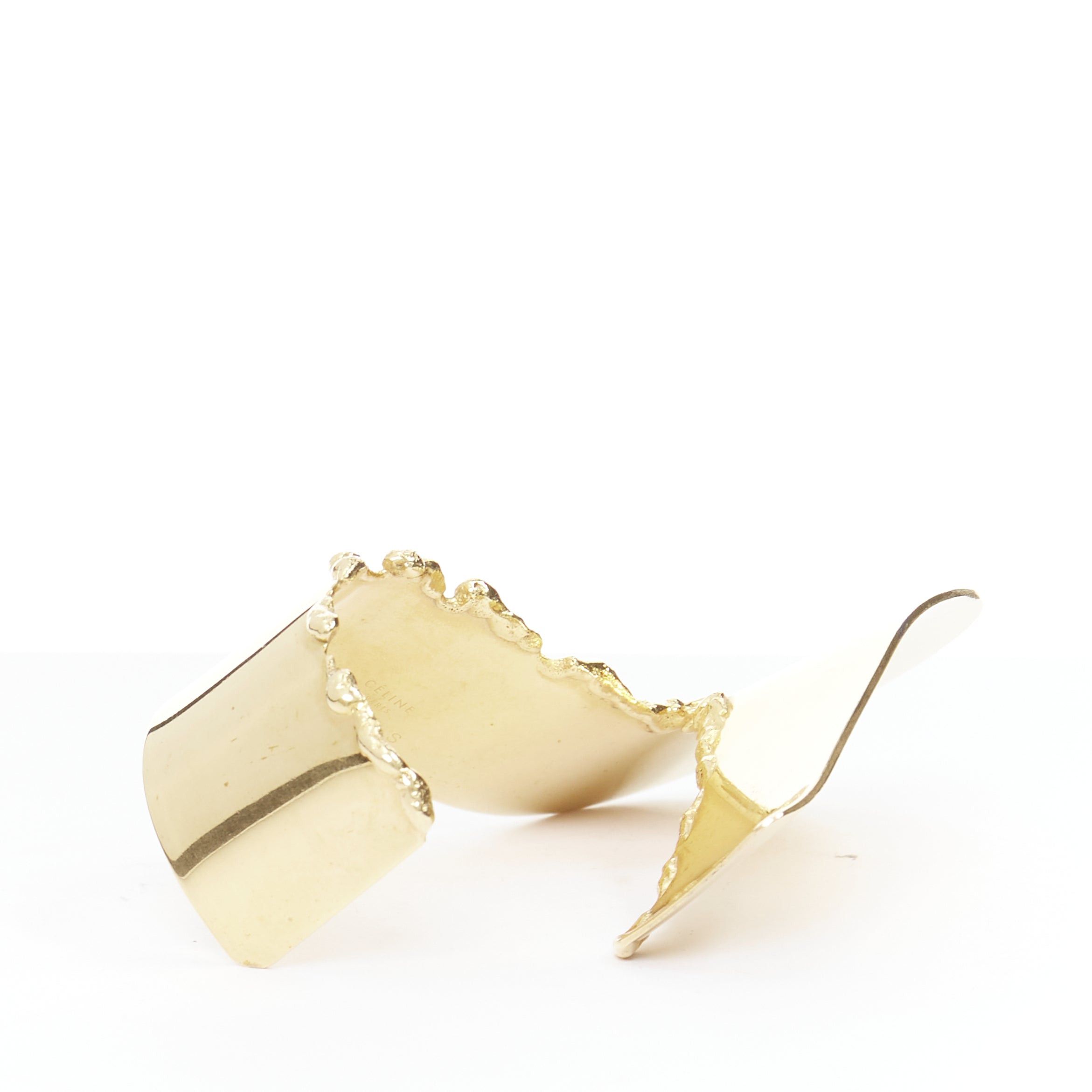 Celine rare OLD CELINE Phoebe Philo Runway Devoured gold tear statement bangle cuff S Size ONE SIZE - 2 Thumbnail