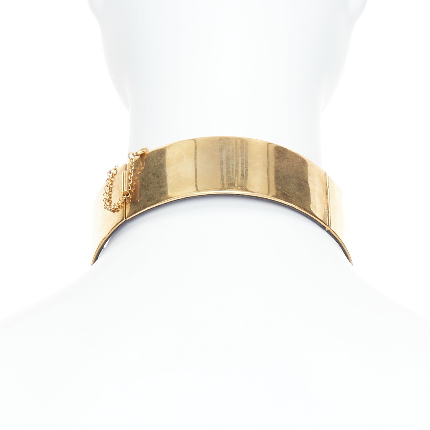 Celine rare OLD CELINE Phoebe Philo Runway gold metal minimal choker necklace Size ONE SIZE - 5 Thumbnail