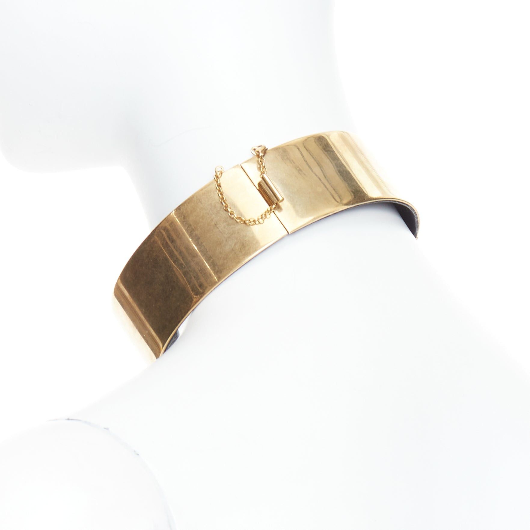 Celine rare OLD CELINE Phoebe Philo Runway gold metal minimal choker necklace Size ONE SIZE - 6 Thumbnail