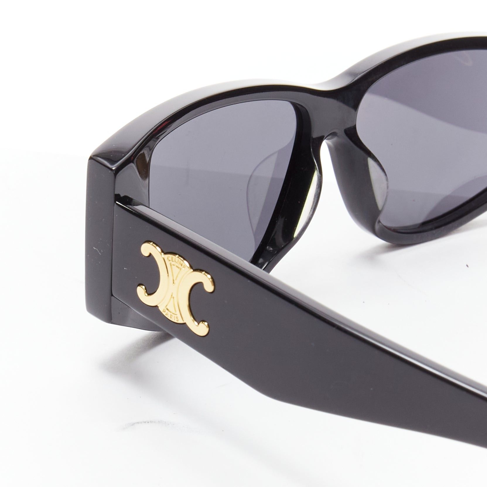 Celine CELINE Hedi Slimane Triomphe CL40227U black gold logo acetate sunglasses Size ONE SIZE - 2 Thumbnail