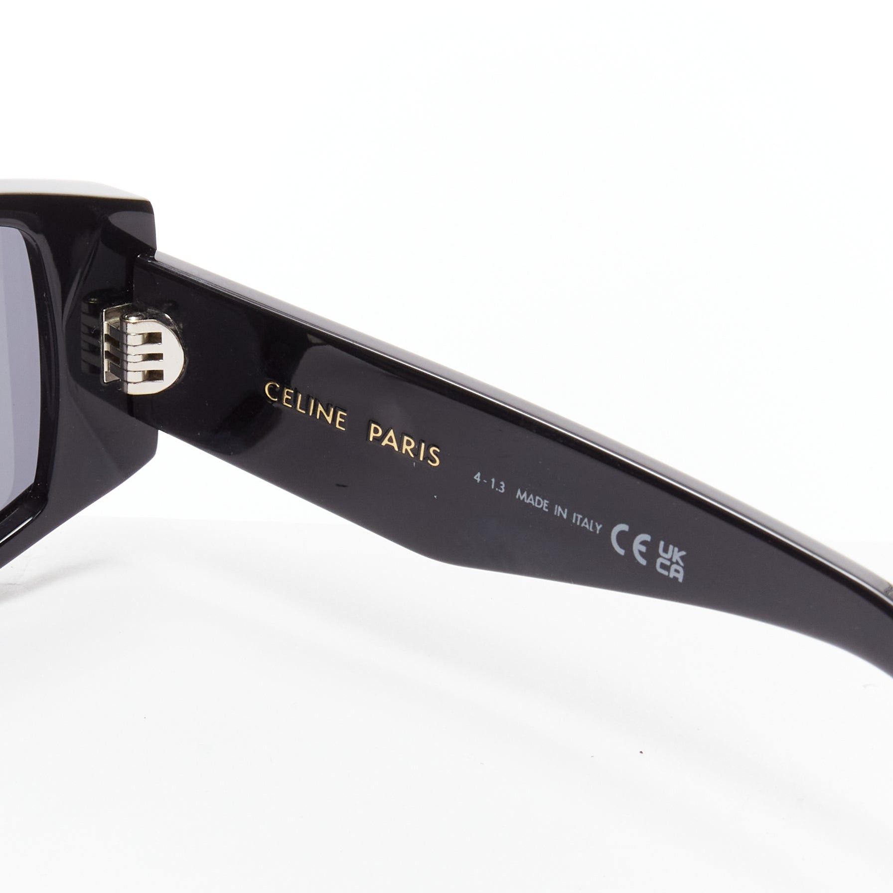 Celine CELINE Hedi Slimane Triomphe CL40227U black gold logo acetate sunglasses Size ONE SIZE - 7 Thumbnail