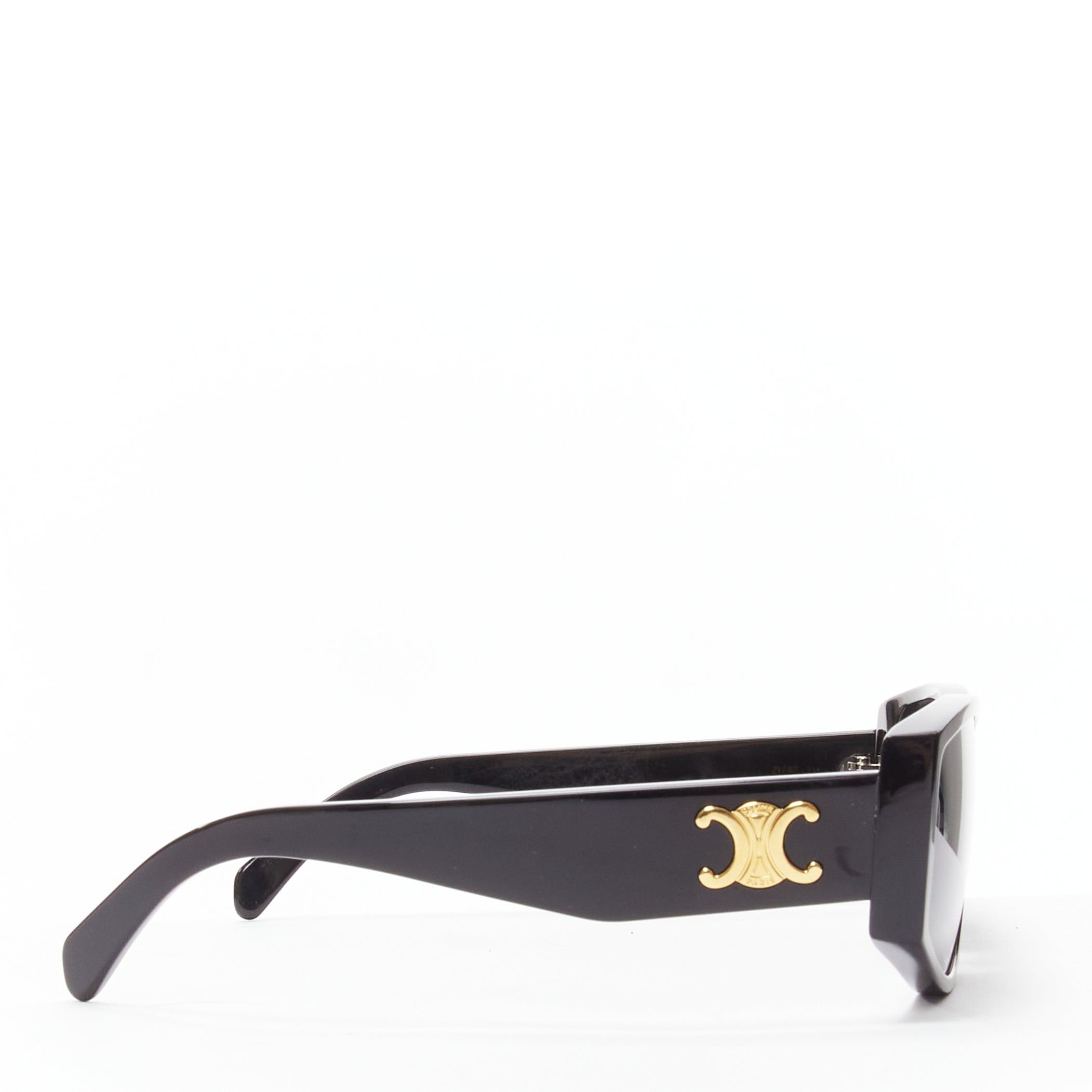 Celine CELINE Hedi Slimane Triomphe CL40227U black gold logo acetate sunglasses Size ONE SIZE - 4 Thumbnail