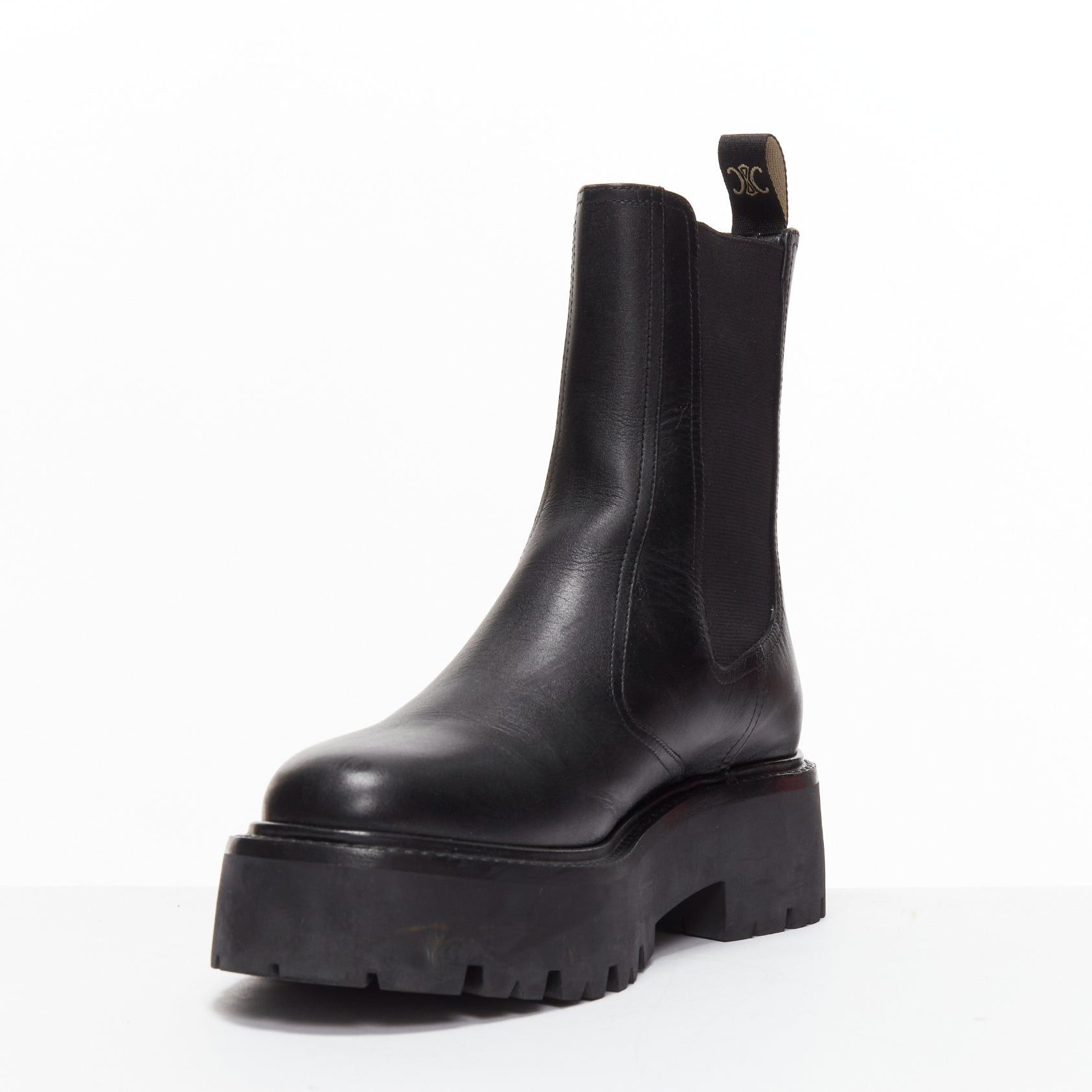 Celine CELINE 2022 Bulky Chelsea black calfskin leather buckles biker boots EU39 Size US 9 / IT 39 - 5 Thumbnail