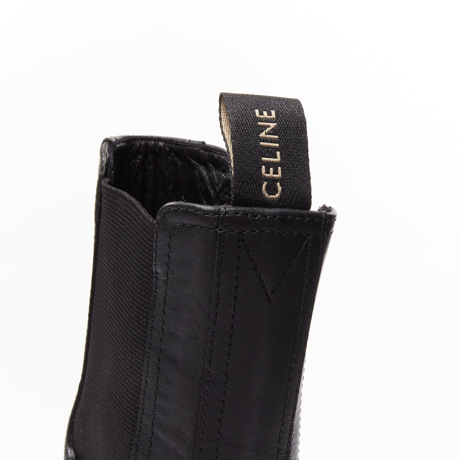 Celine CELINE 2022 Bulky Chelsea black calfskin leather buckles biker boots EU39 Size US 9 / IT 39 - 2 Thumbnail