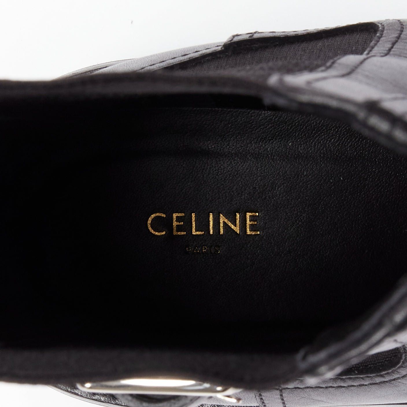 Celine CELINE 2022 Bulky Chelsea black calfskin leather buckles biker boots EU39 Size US 9 / IT 39 - 10 Thumbnail