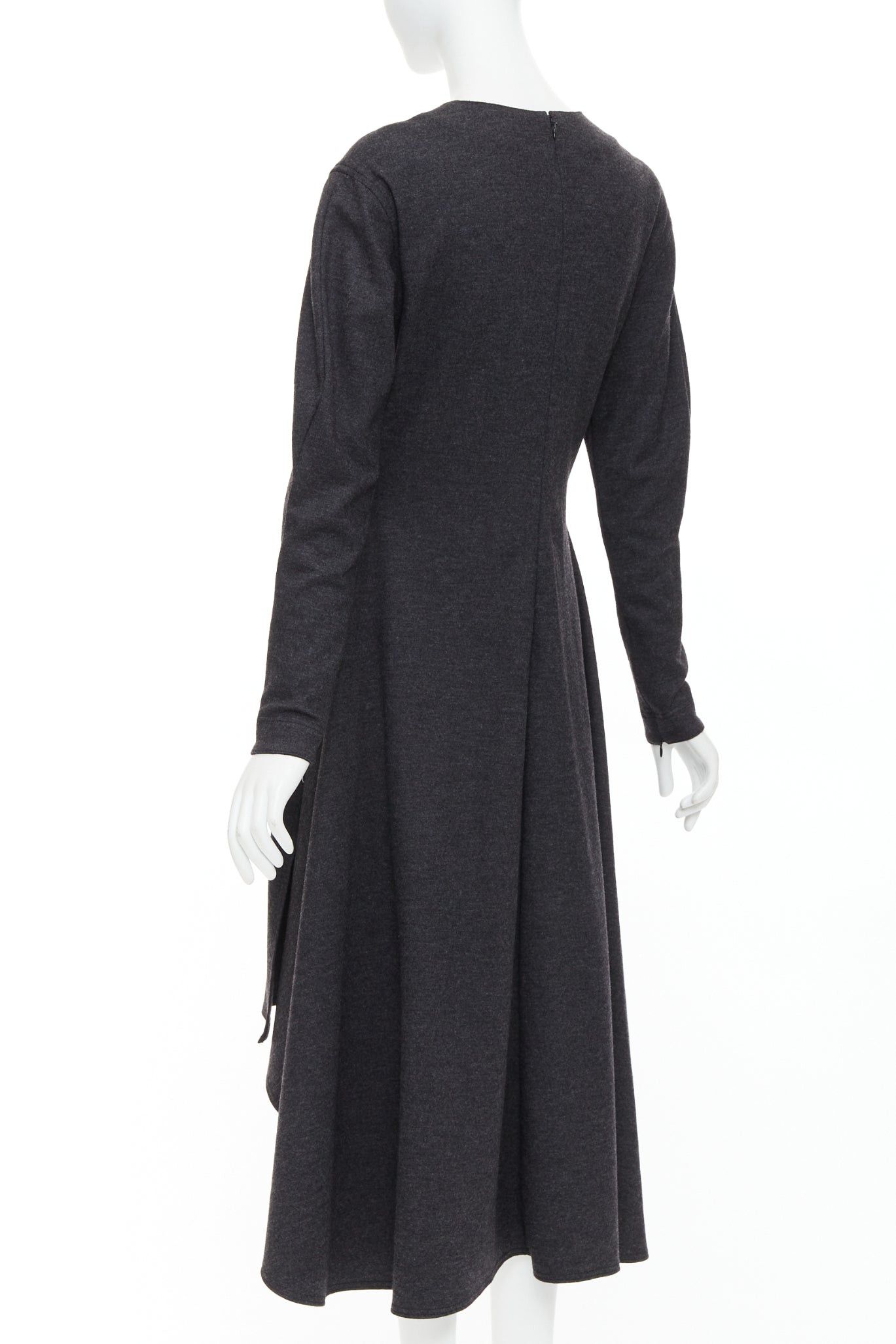Celine OLD CELINE 2017 Phoebe Philo dark grey wool blend hi low hem dress FR36 S Size S / US 4 / IT 40 - 6 Thumbnail