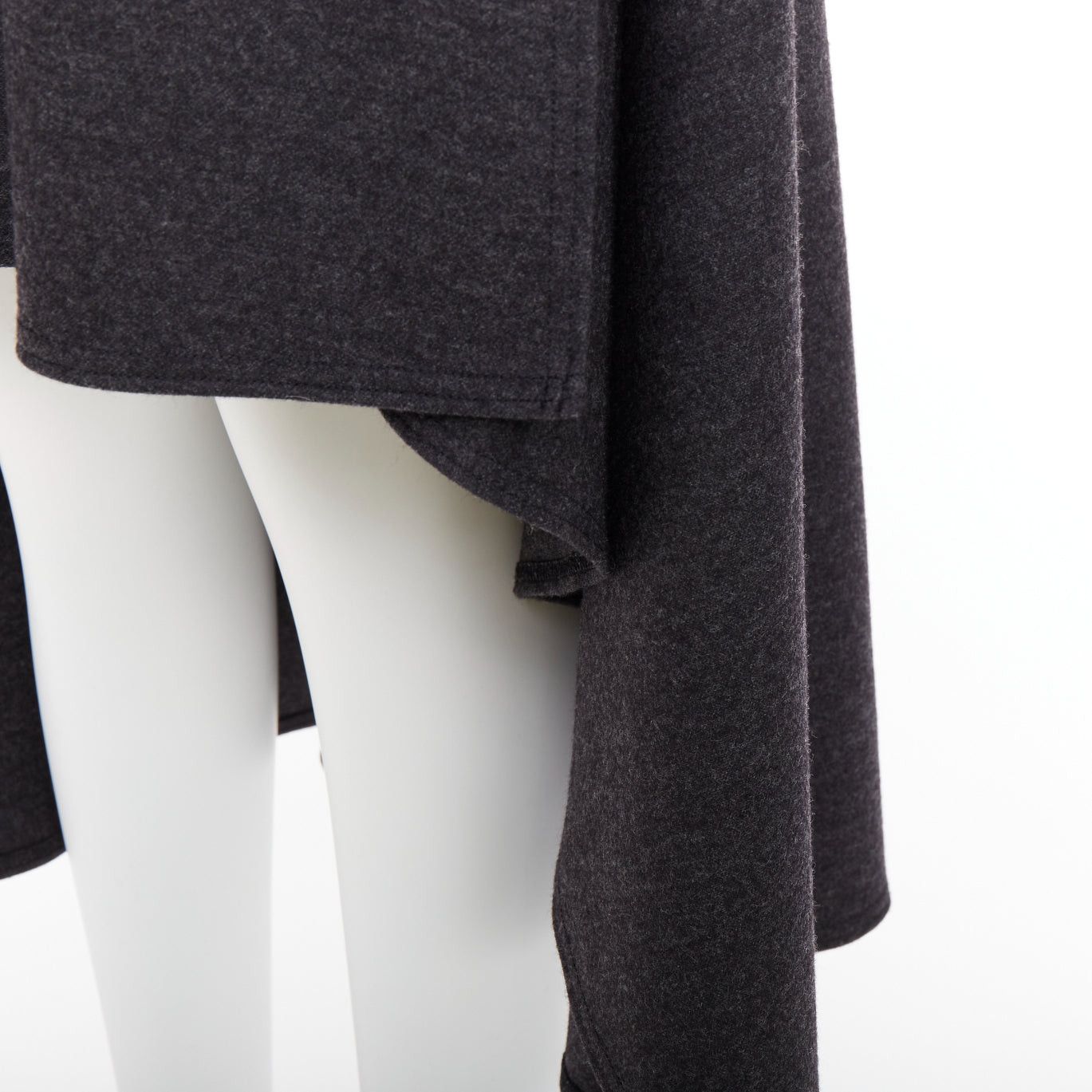 Celine OLD CELINE 2017 Phoebe Philo dark grey wool blend hi low hem dress FR36 S Size S / US 4 / IT 40 - 2 Thumbnail