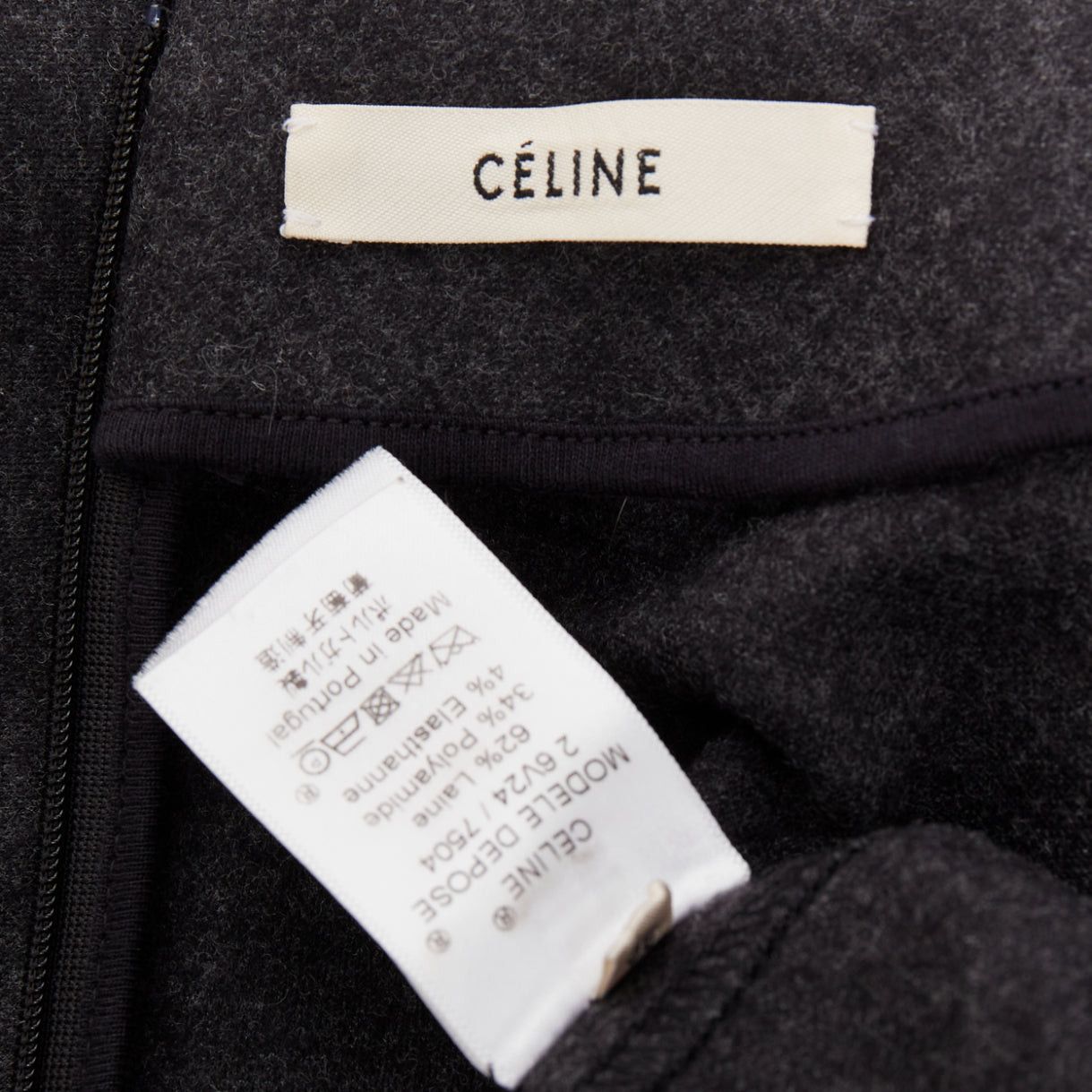 Celine OLD CELINE 2017 Phoebe Philo dark grey wool blend hi low hem dress FR36 S Size S / US 4 / IT 40 - 8 Thumbnail