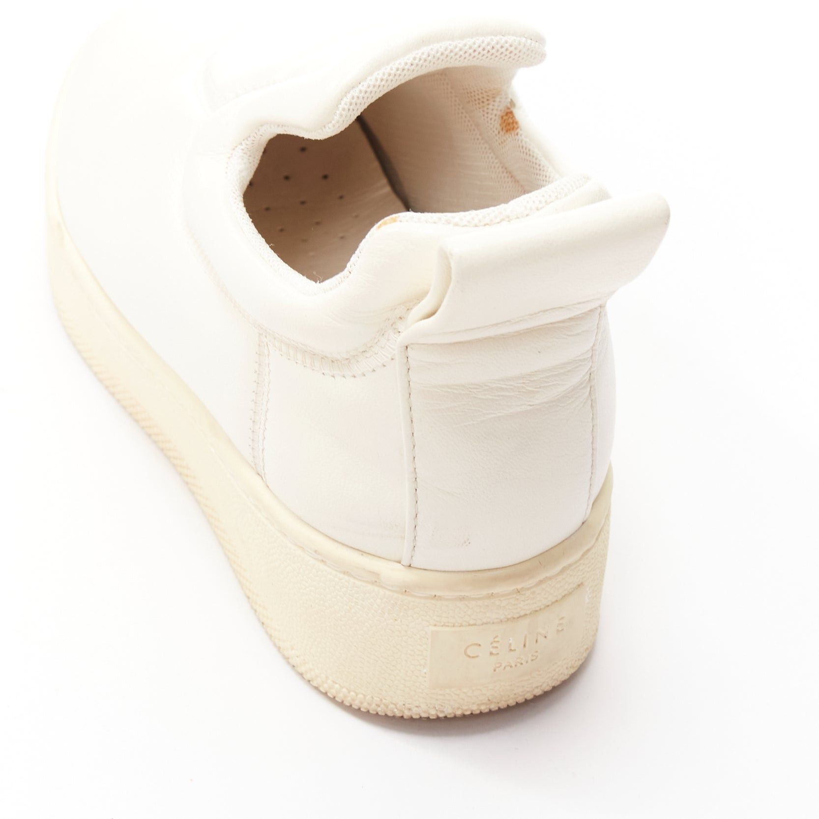Celine OLD CELINE 2015 cream leather padded logo tab platform skate shoes EU35 Size US 5 / IT 35 - 8 Thumbnail