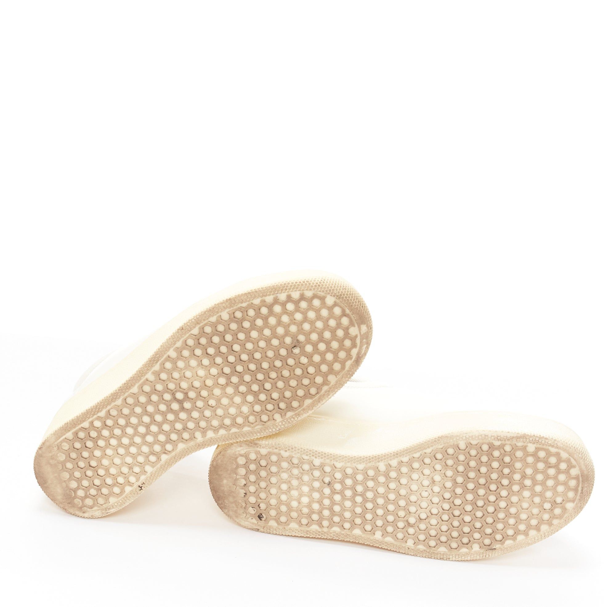 Celine OLD CELINE 2015 cream leather padded logo tab platform skate shoes EU35 Size US 5 / IT 35 - 11 Thumbnail