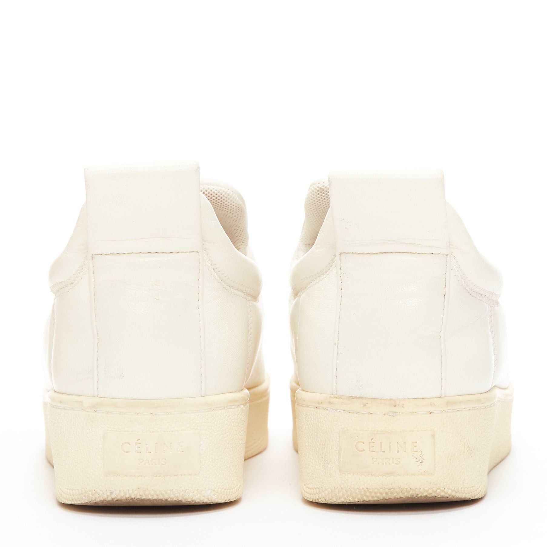 Celine OLD CELINE 2015 cream leather padded logo tab platform skate shoes EU35 Size US 5 / IT 35 - 5 Thumbnail