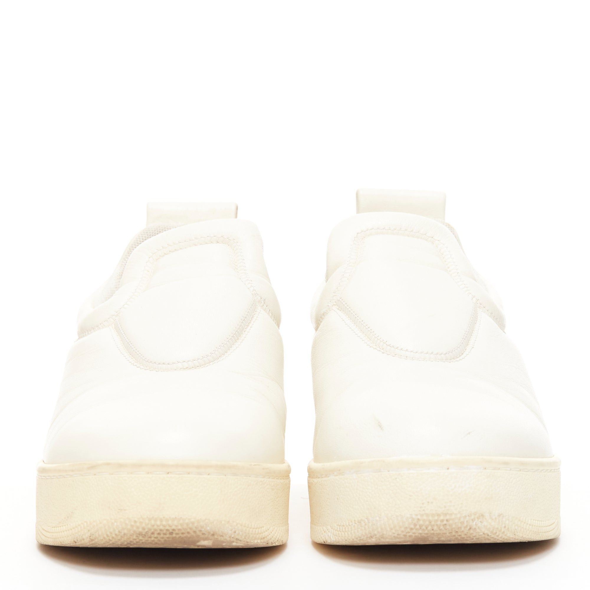 Celine OLD CELINE 2015 cream leather padded logo tab platform skate shoes EU35 Size US 5 / IT 35 - 3 Thumbnail