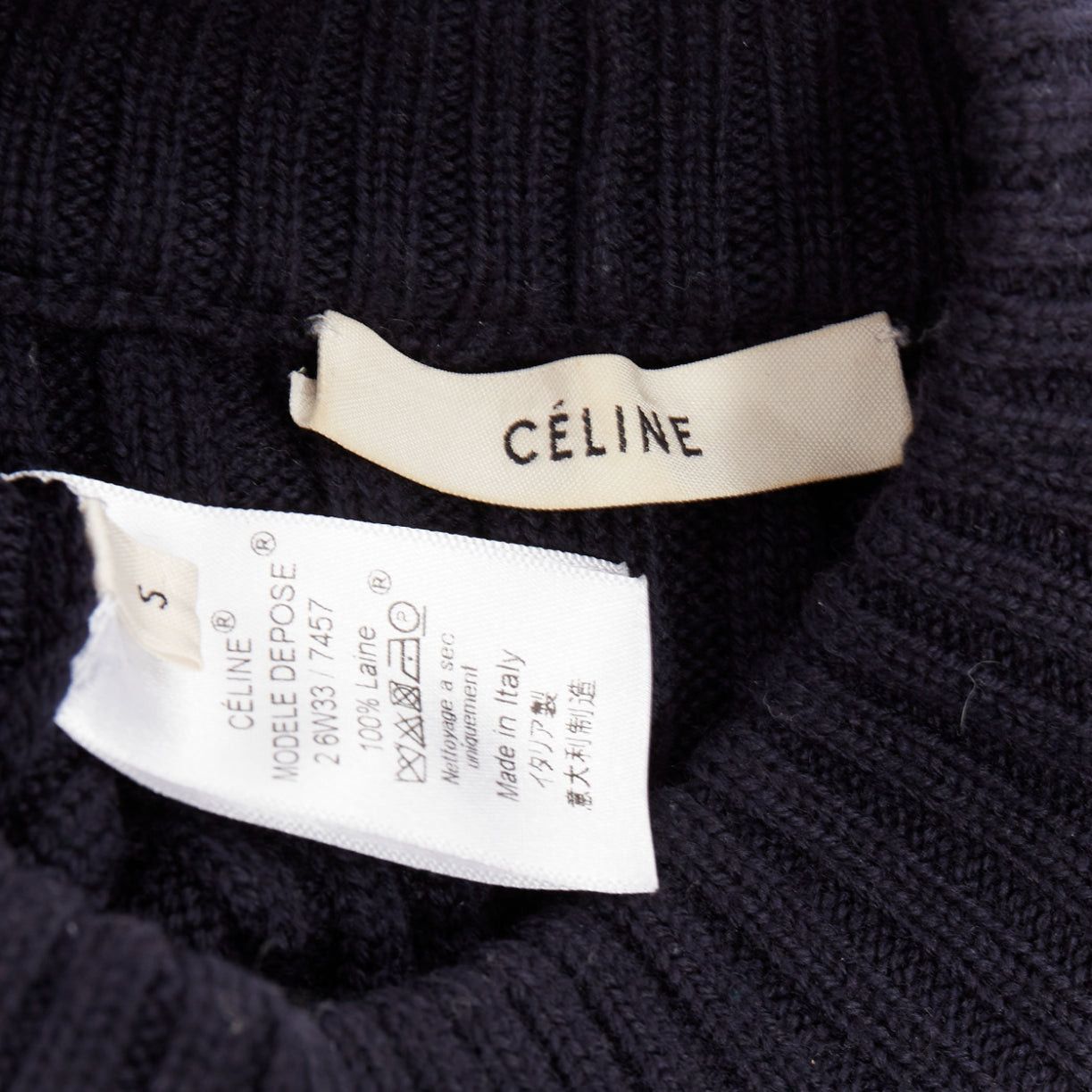 Celine OLD CELINE Phoebe Philo 2013 navy wool contour cable knit vest dress S Size S / US 4 / IT 40 - 8 Thumbnail