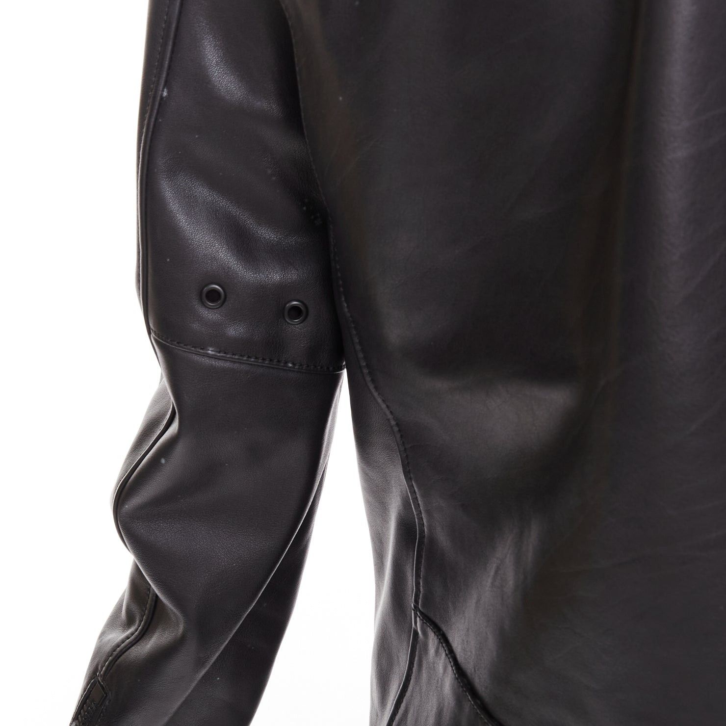 Coach COACH Racer black cow leather zip up racing jacket US0 XS Size S / US 4 / IT 40 - 7 Thumbnail