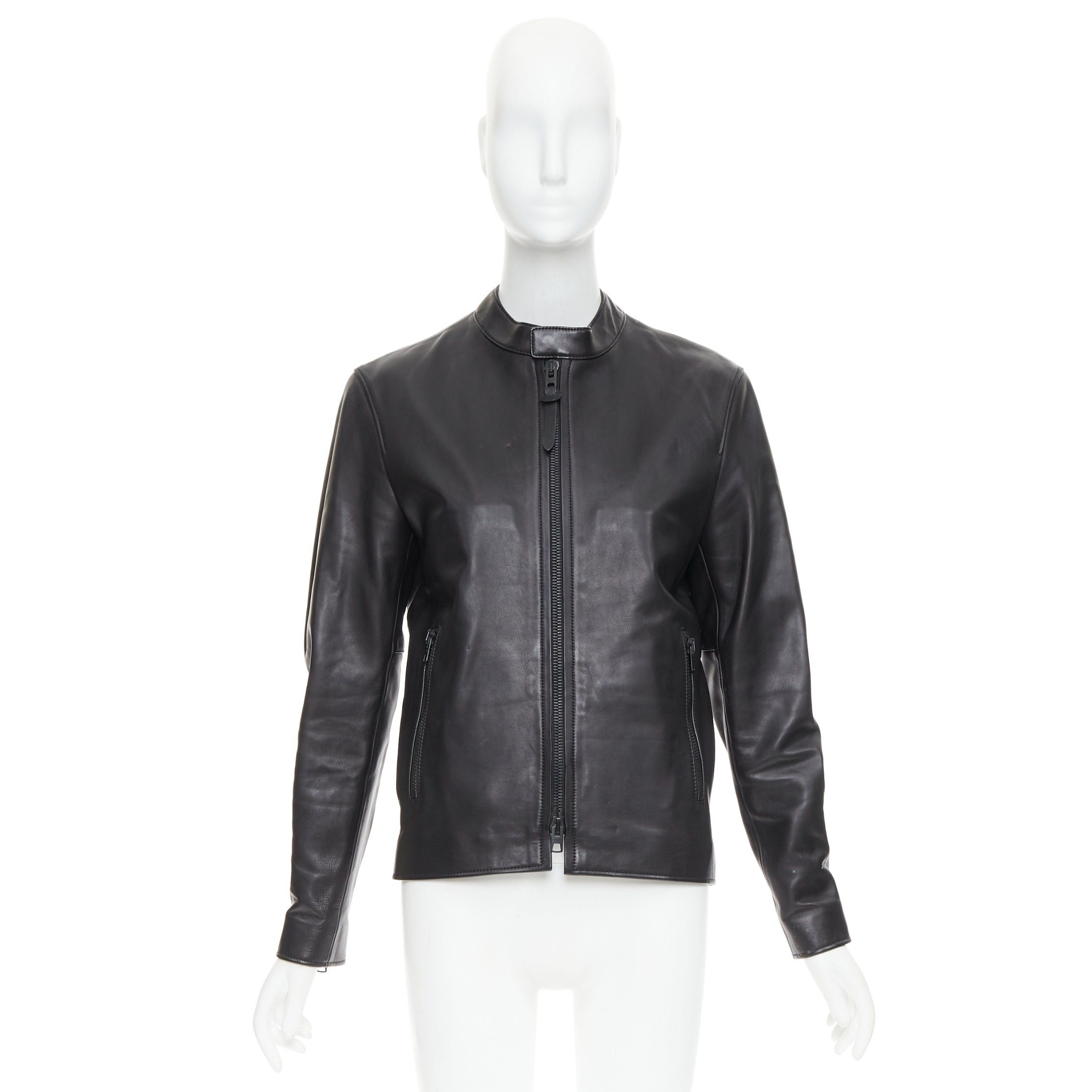 Coach COACH Racer black cow leather zip up racing jacket US0 XS Size S / US 4 / IT 40 - 9 Thumbnail