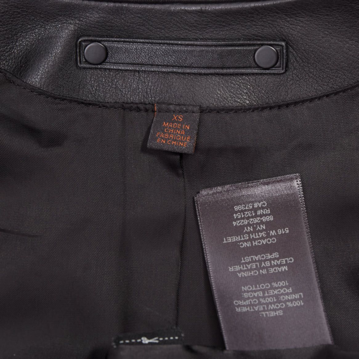 Coach COACH Racer black cow leather zip up racing jacket US0 XS Size S / US 4 / IT 40 - 8 Thumbnail