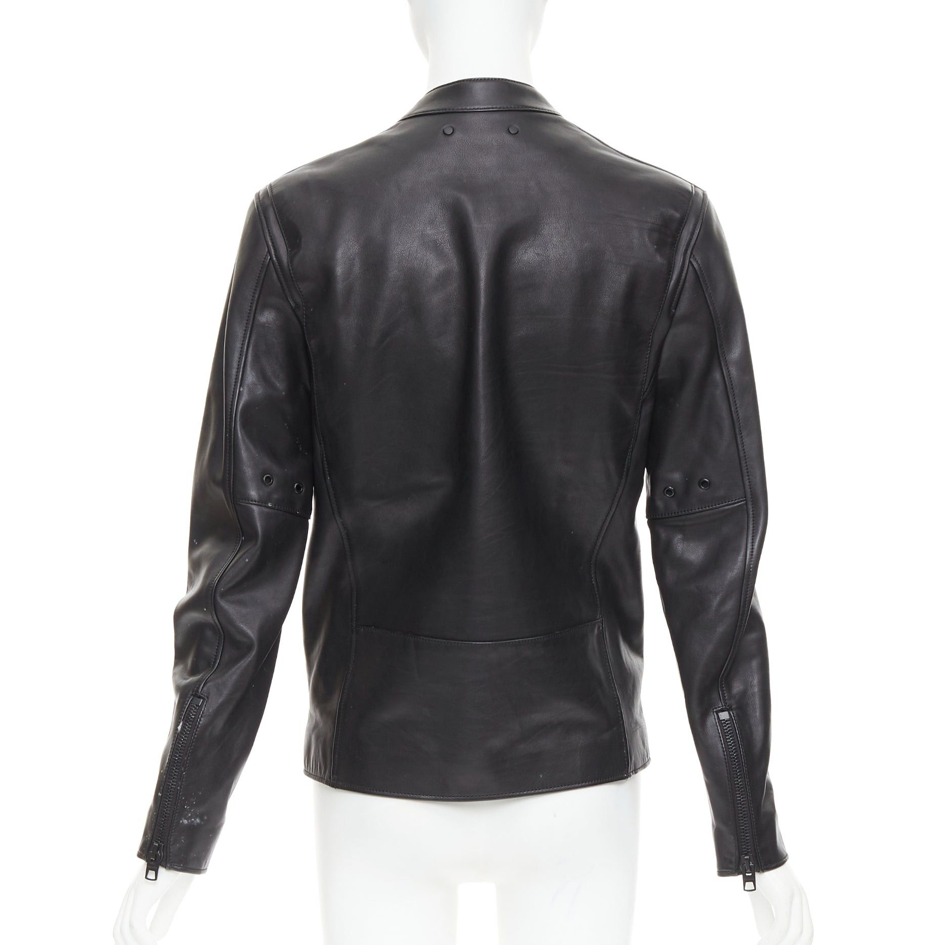 Coach COACH Racer black cow leather zip up racing jacket US0 XS Size S / US 4 / IT 40 - 5 Thumbnail