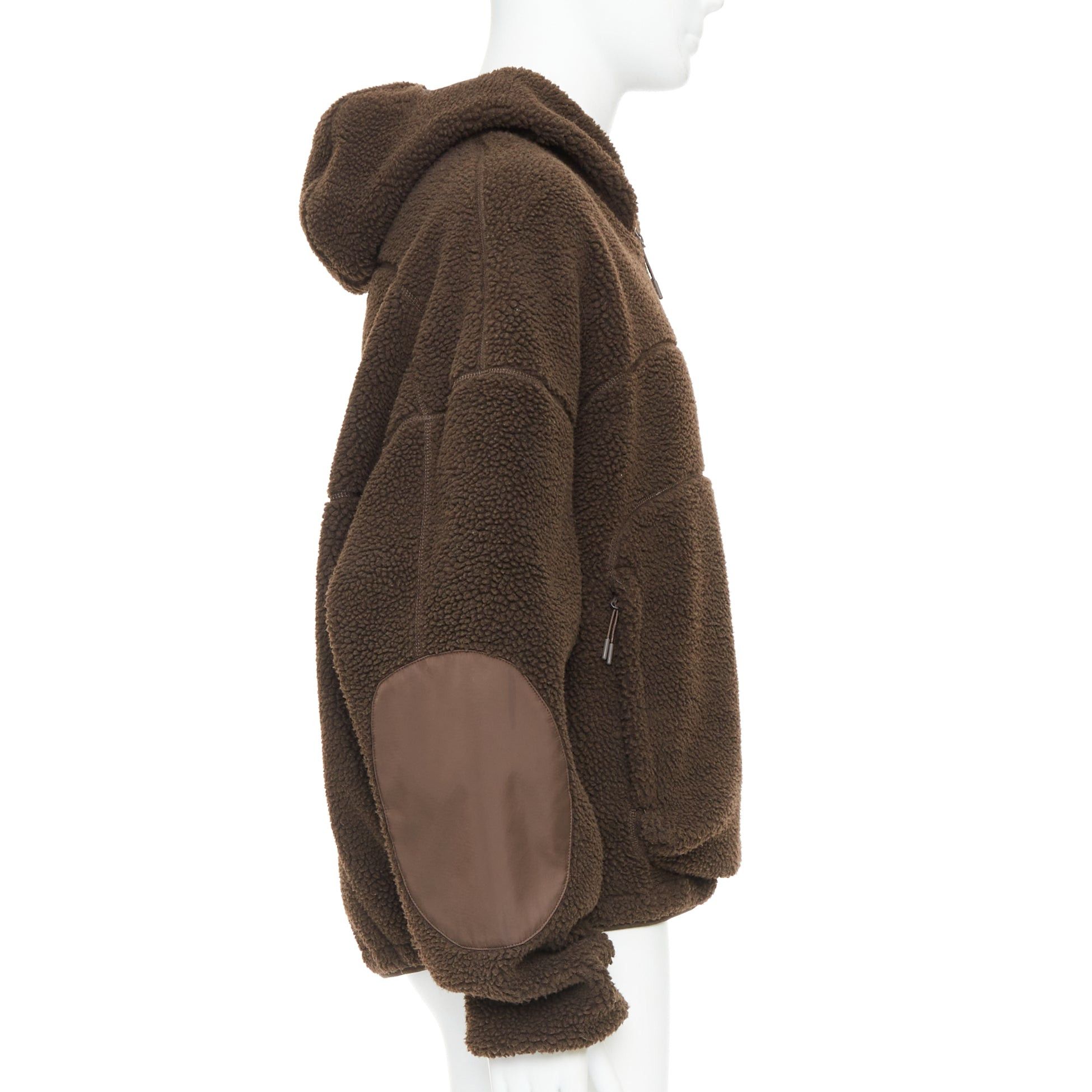 Entire Studios ENTIRE STUDIOS V2 fleece hoodie brown hooded zip pockets pullover L Size US L / EU 52-54 / 3 - 4 Thumbnail
