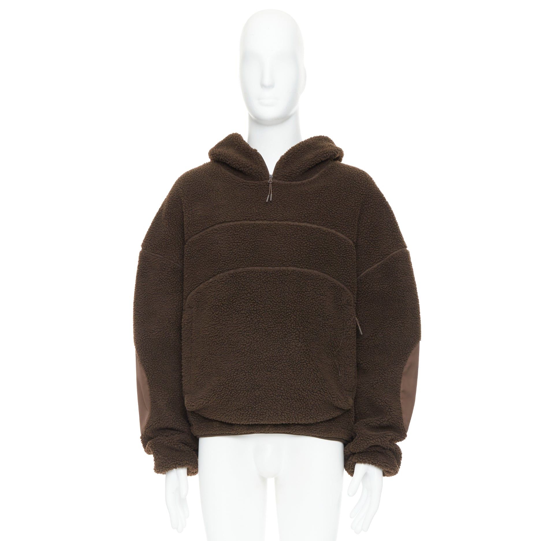 Entire Studios ENTIRE STUDIOS V2 fleece hoodie brown hooded zip pockets pullover L Size US L / EU 52-54 / 3 - 9 Thumbnail