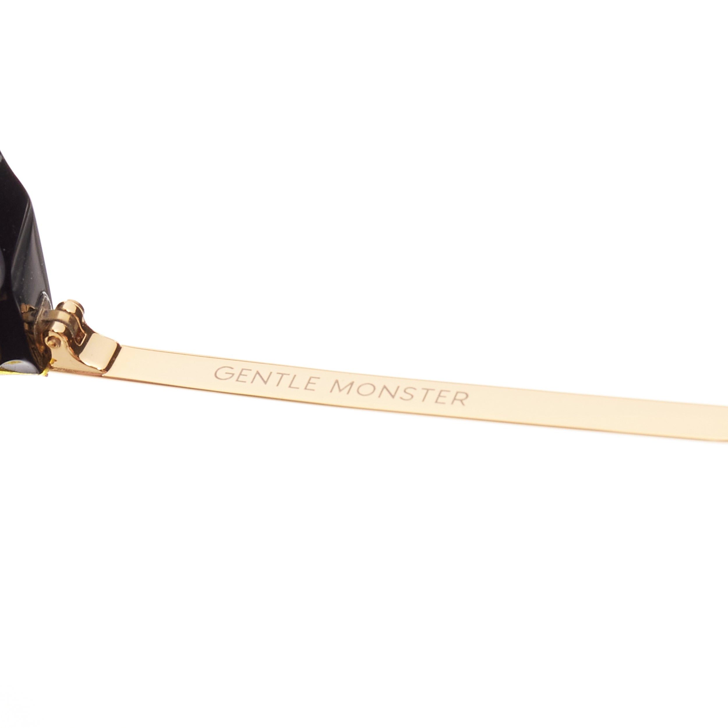 Gentle Monster GENTLE MONSTER Lovesome black reflective lens gold oversized sunglasses Size ONE SIZE - 8 Thumbnail
