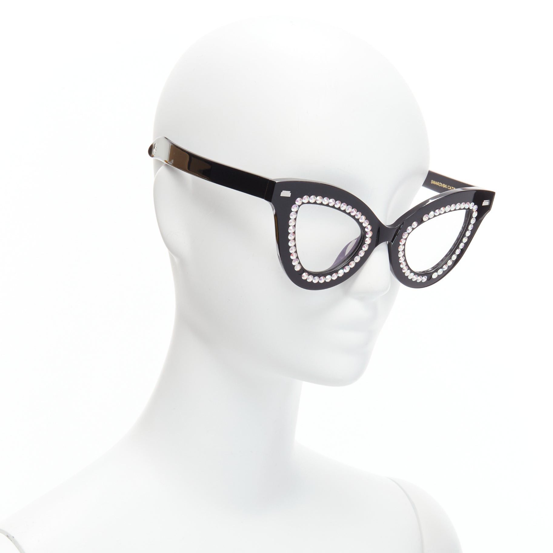 Gentle Monster GENTLE MONSTER Pushbutton Swarovski Cat Eye black crystal sunglasses Size ONE SIZE - 3 Thumbnail