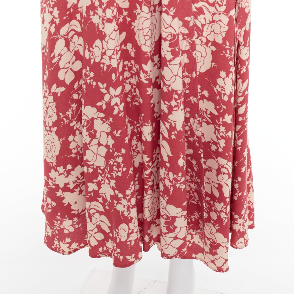 Polo Ralph Lauren POLO RALPH LAUREN red beige floral print flare sleeve wrap dress US2 S Size S / US 4 / IT 40 - 7 Thumbnail