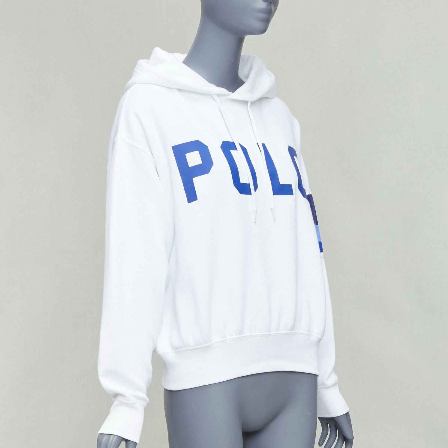 Polo Ralph Lauren POLO RALPH LAUREN white blue cotton blend logo stripe arm hoodie XS Size XS / US 0-2 / IT 36-38 - 3 Thumbnail