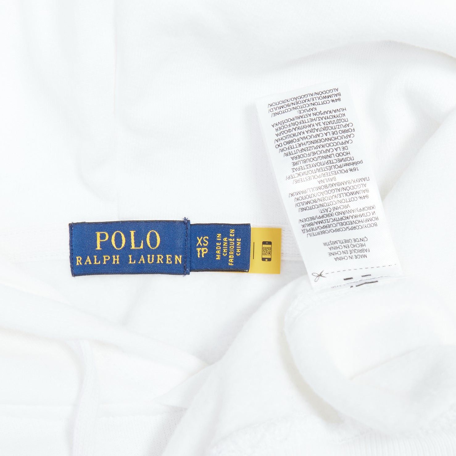 Polo Ralph Lauren POLO RALPH LAUREN white blue cotton blend logo stripe arm hoodie XS Size XS / US 0-2 / IT 36-38 - 8 Thumbnail