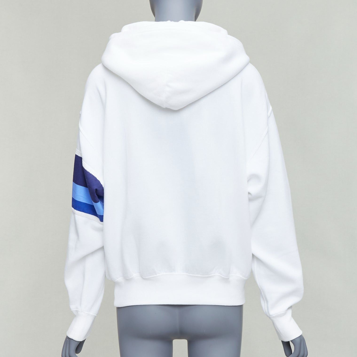 Polo Ralph Lauren POLO RALPH LAUREN white blue cotton blend logo stripe arm hoodie XS Size XS / US 0-2 / IT 36-38 - 5 Thumbnail