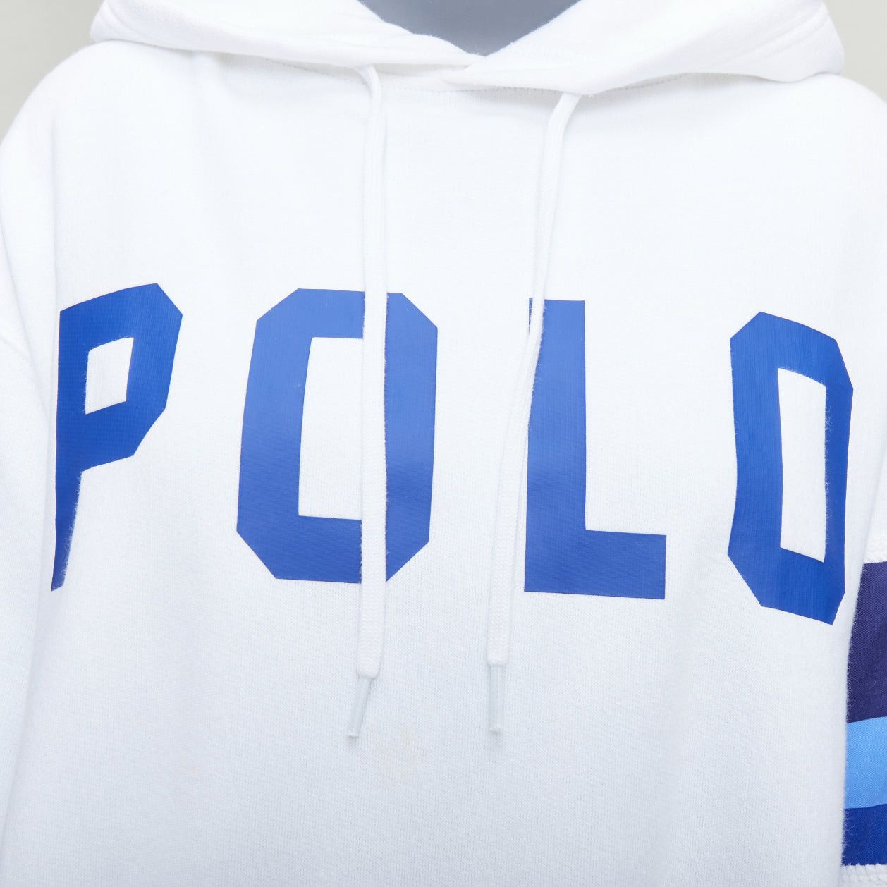 Polo Ralph Lauren POLO RALPH LAUREN white blue cotton blend logo stripe arm hoodie XS Size XS / US 0-2 / IT 36-38 - 7 Thumbnail