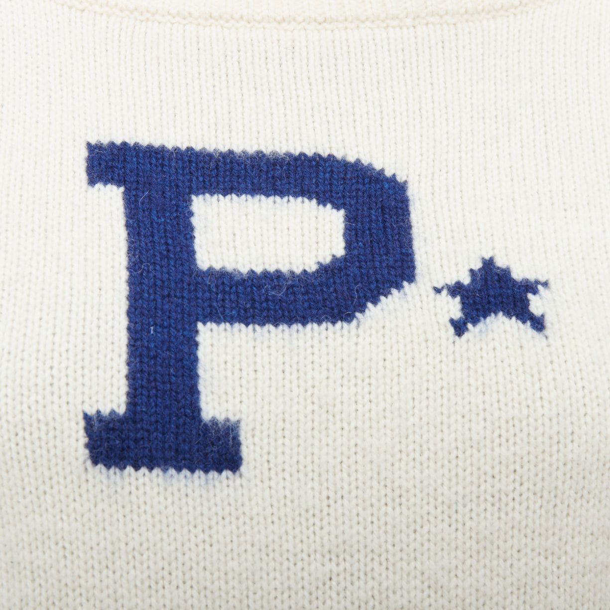 Polo Ralph Lauren POLO RALPH LAUREN cream blue lambs wool cashmere P star sweater XXS Size XS / US 0-2 / IT 36-38 - 2 Thumbnail
