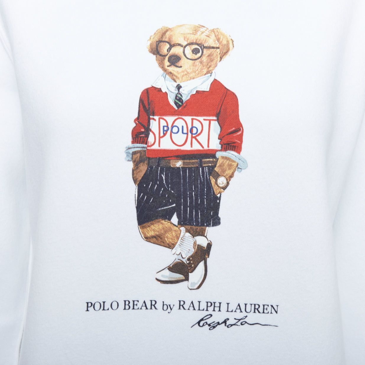 Polo Ralph Lauren POLO RALPH LAUREN red bear print white cotton blend pullover XS Size XS / US 0-2 / IT 36-38 - 2 Thumbnail