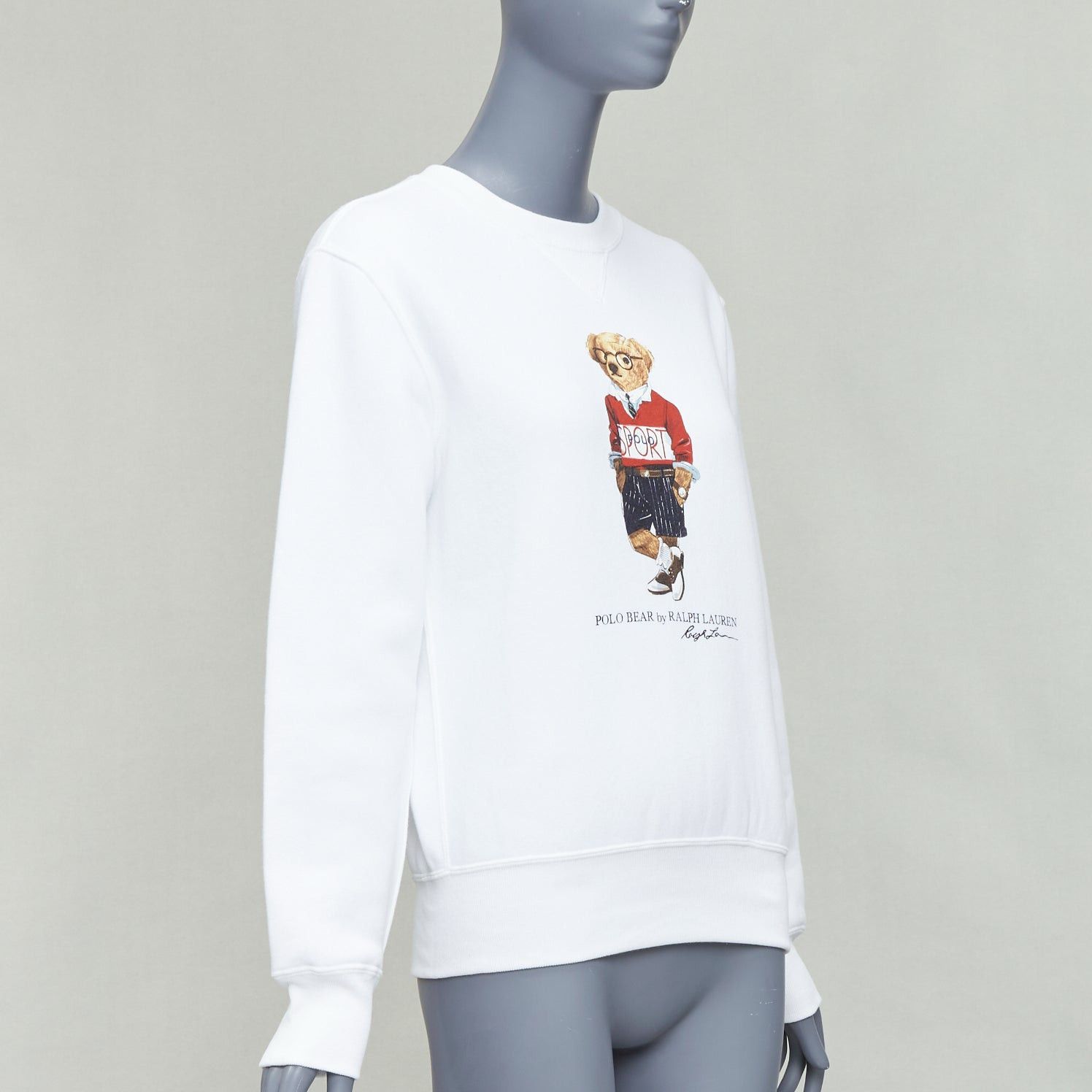 Polo Ralph Lauren POLO RALPH LAUREN red bear print white cotton blend pullover XS Size XS / US 0-2 / IT 36-38 - 3 Thumbnail