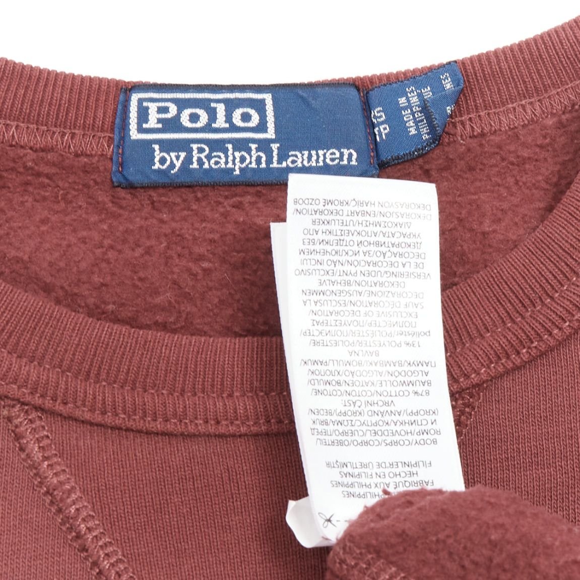 Polo Ralph Lauren POLO RALPH LAUREN burgundy varsity cotton fleece sweatshirt XS Size XS / US 0-2 / IT 36-38 - 8 Thumbnail