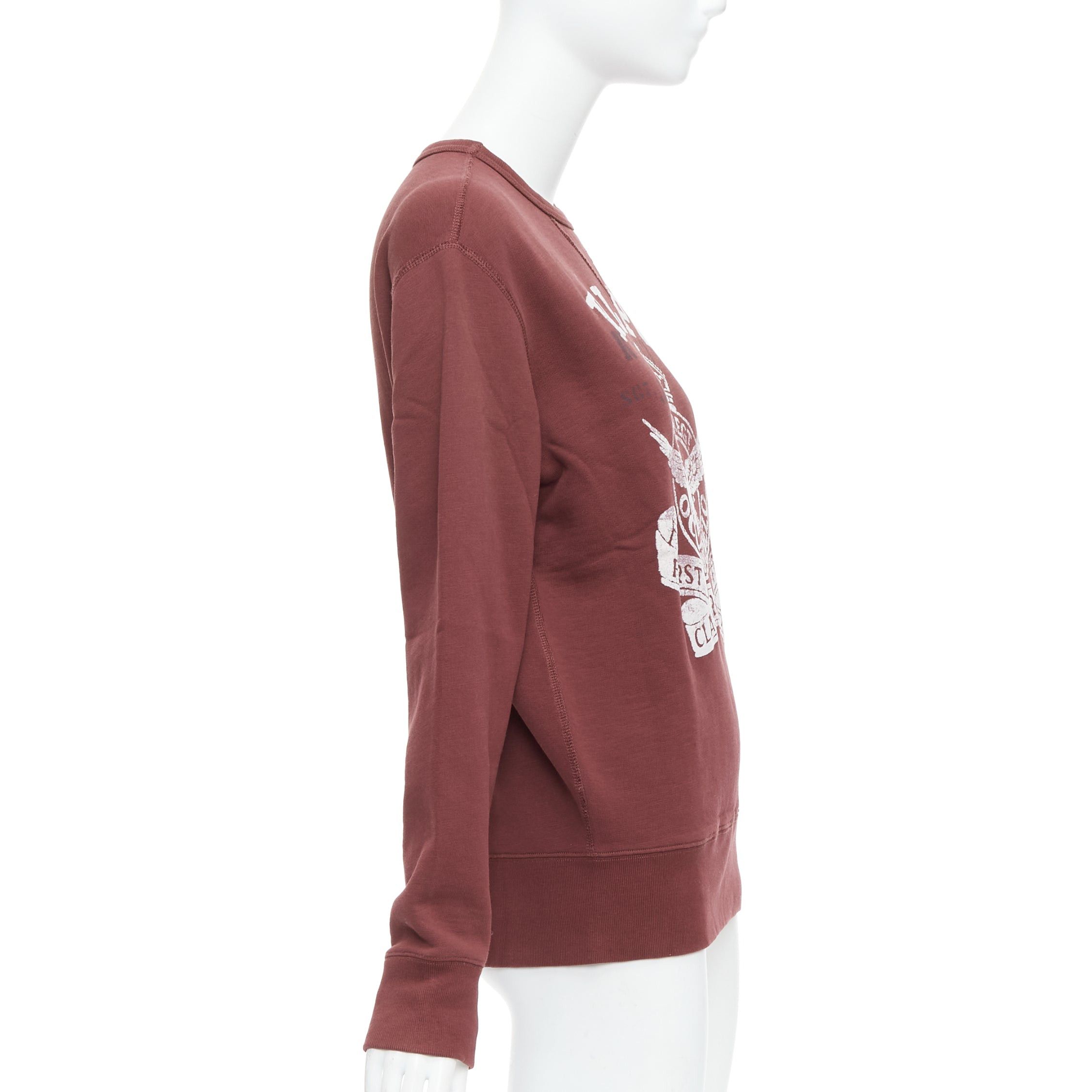 Polo Ralph Lauren POLO RALPH LAUREN burgundy varsity cotton fleece sweatshirt XS Size XS / US 0-2 / IT 36-38 - 4 Thumbnail
