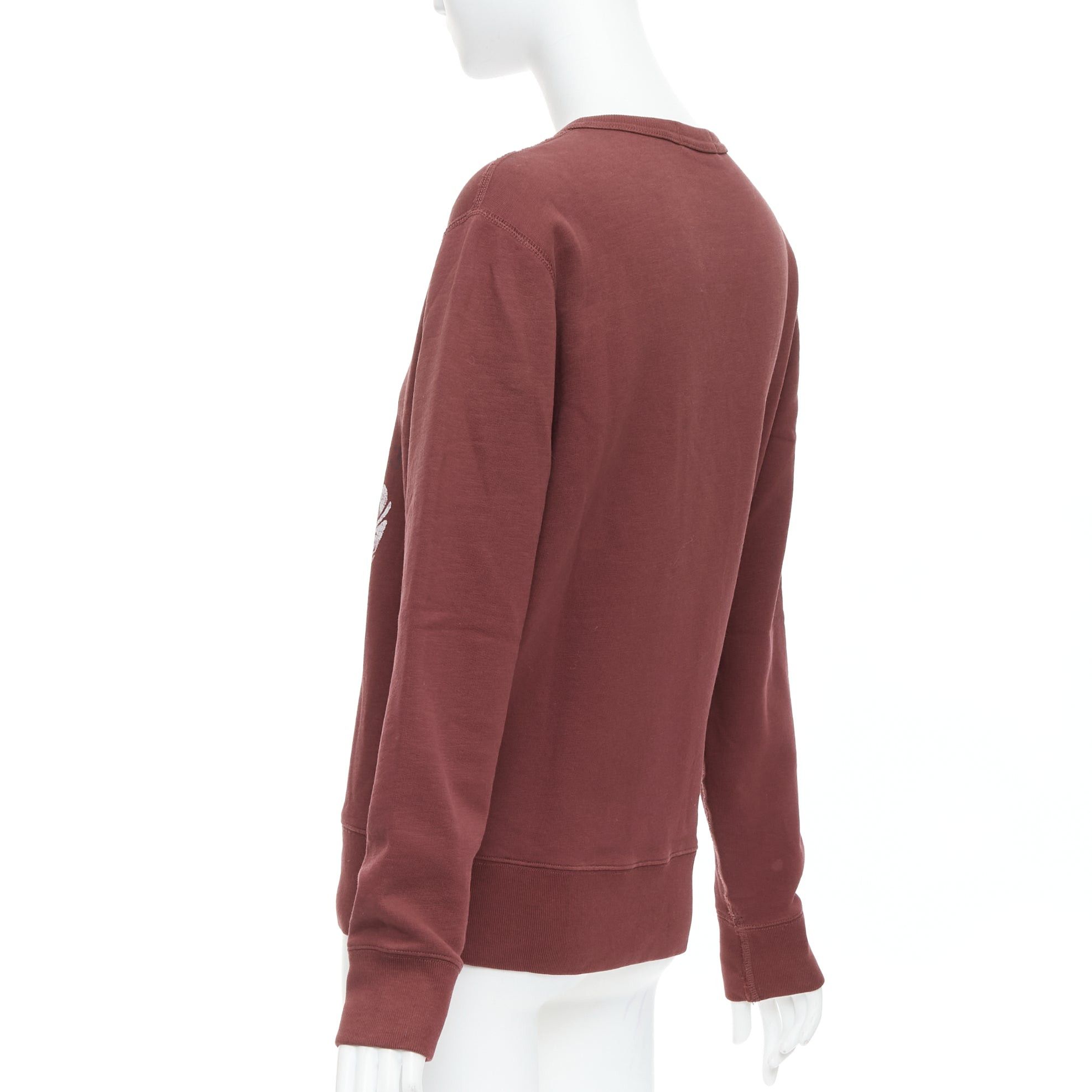 Polo Ralph Lauren POLO RALPH LAUREN burgundy varsity cotton fleece sweatshirt XS Size XS / US 0-2 / IT 36-38 - 6 Thumbnail