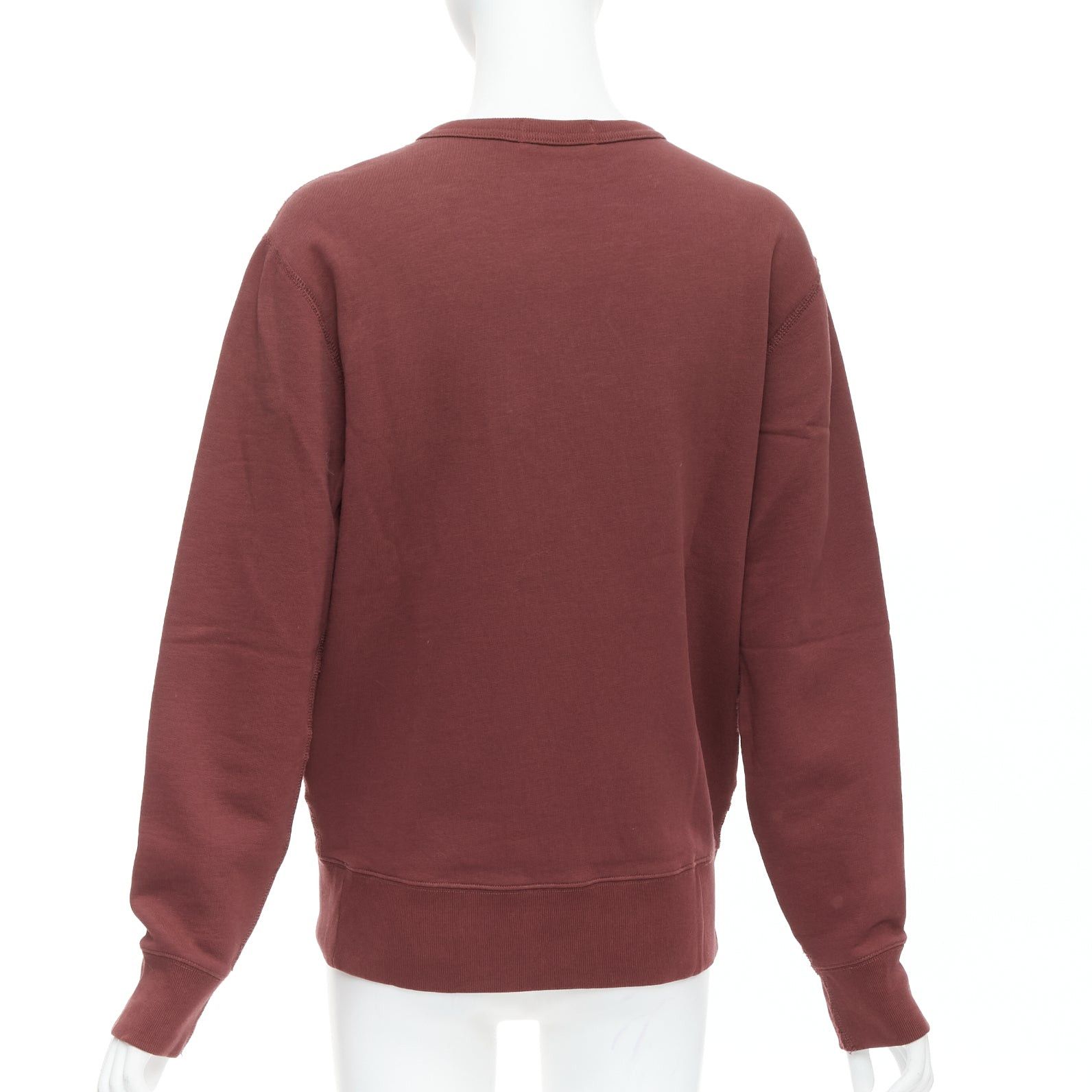 Polo Ralph Lauren POLO RALPH LAUREN burgundy varsity cotton fleece sweatshirt XS Size XS / US 0-2 / IT 36-38 - 5 Thumbnail