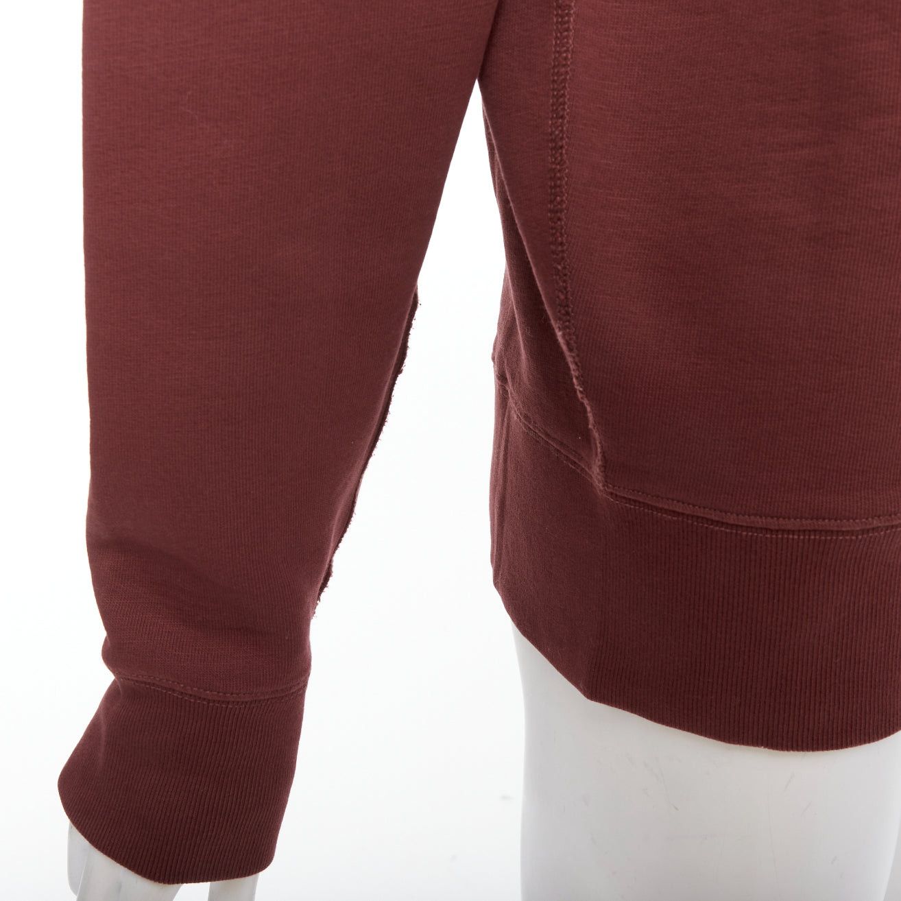 Polo Ralph Lauren POLO RALPH LAUREN burgundy varsity cotton fleece sweatshirt XS Size XS / US 0-2 / IT 36-38 - 7 Thumbnail