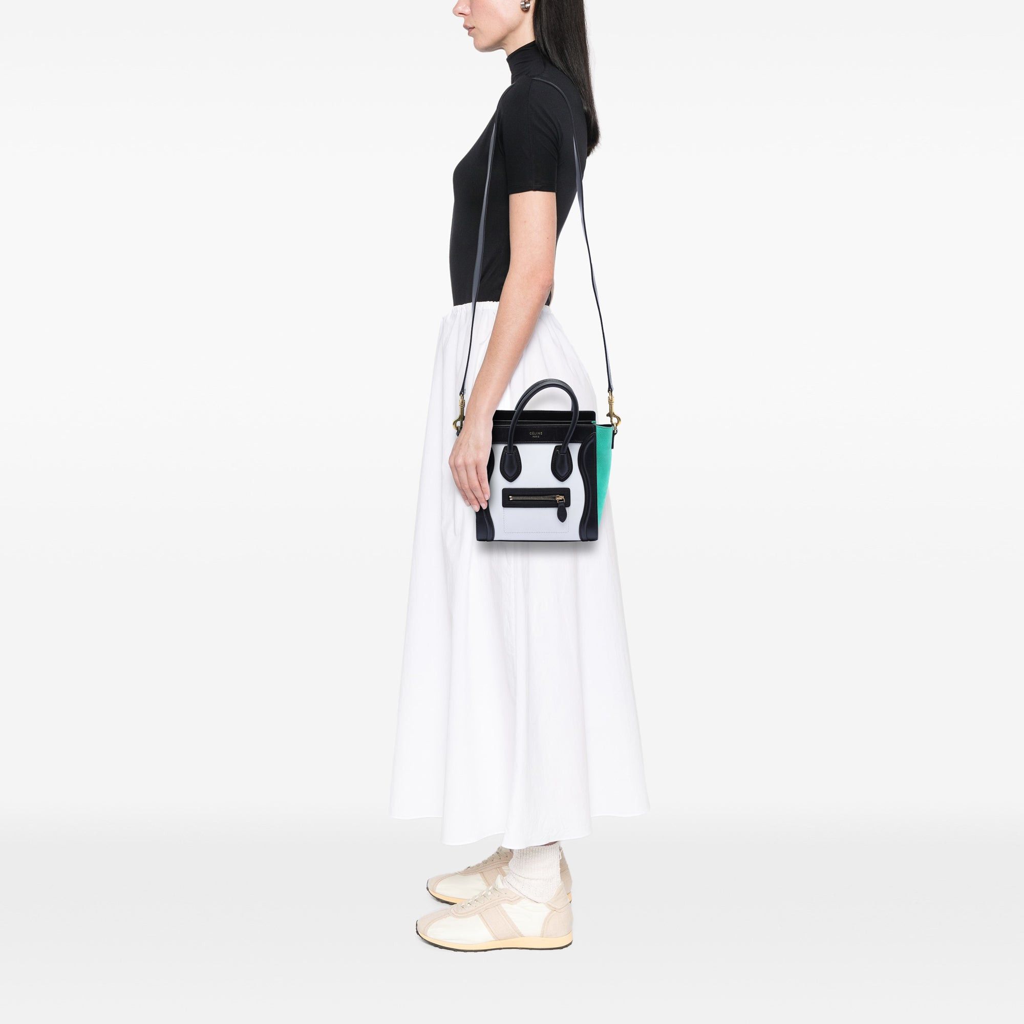 Celine Nano Tricolor Leather Luggage Tote Size ONE SIZE - 7 Thumbnail
