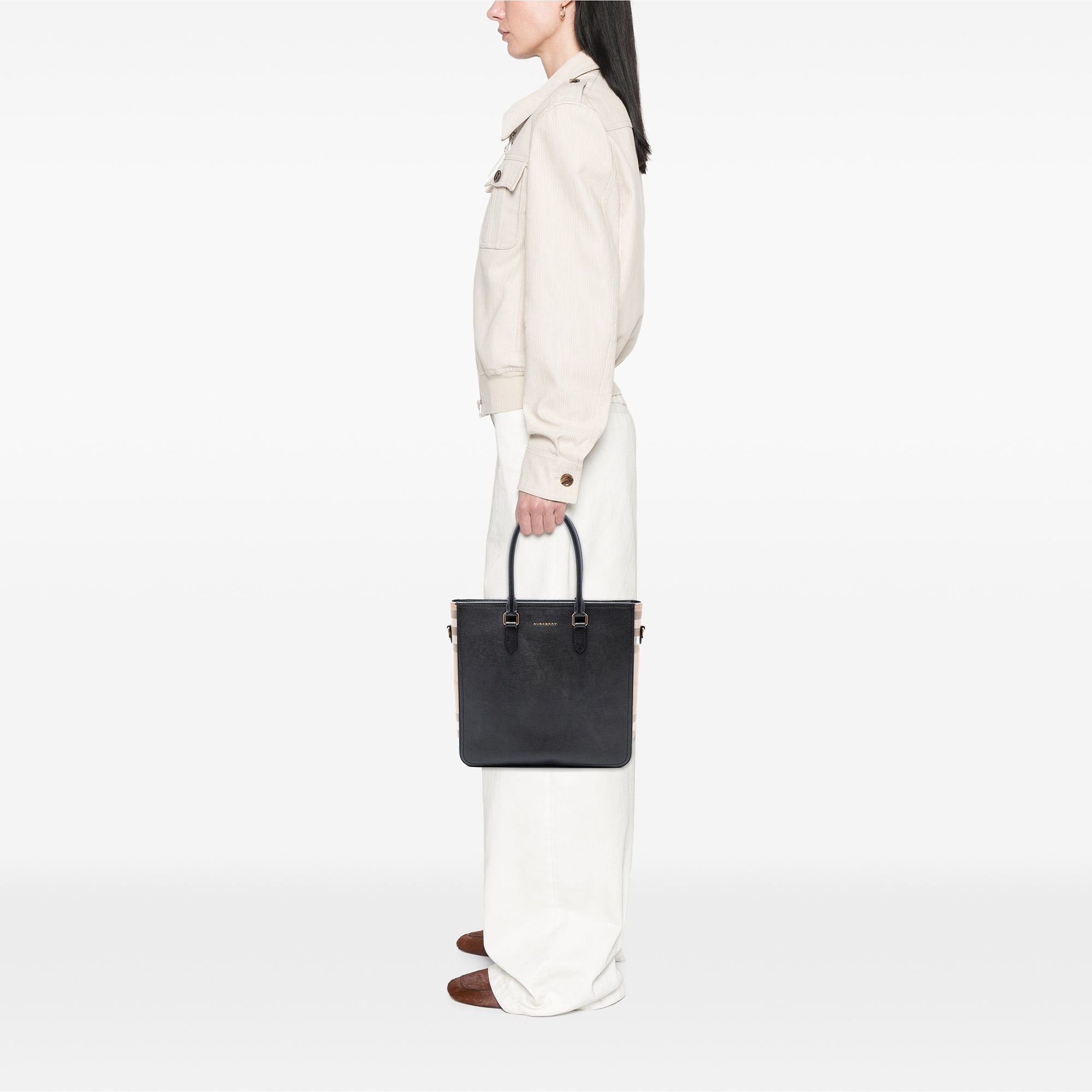 Burberry Leather and Mega Check Canvas Banwell Tote Size ONE SIZE - 7 Thumbnail