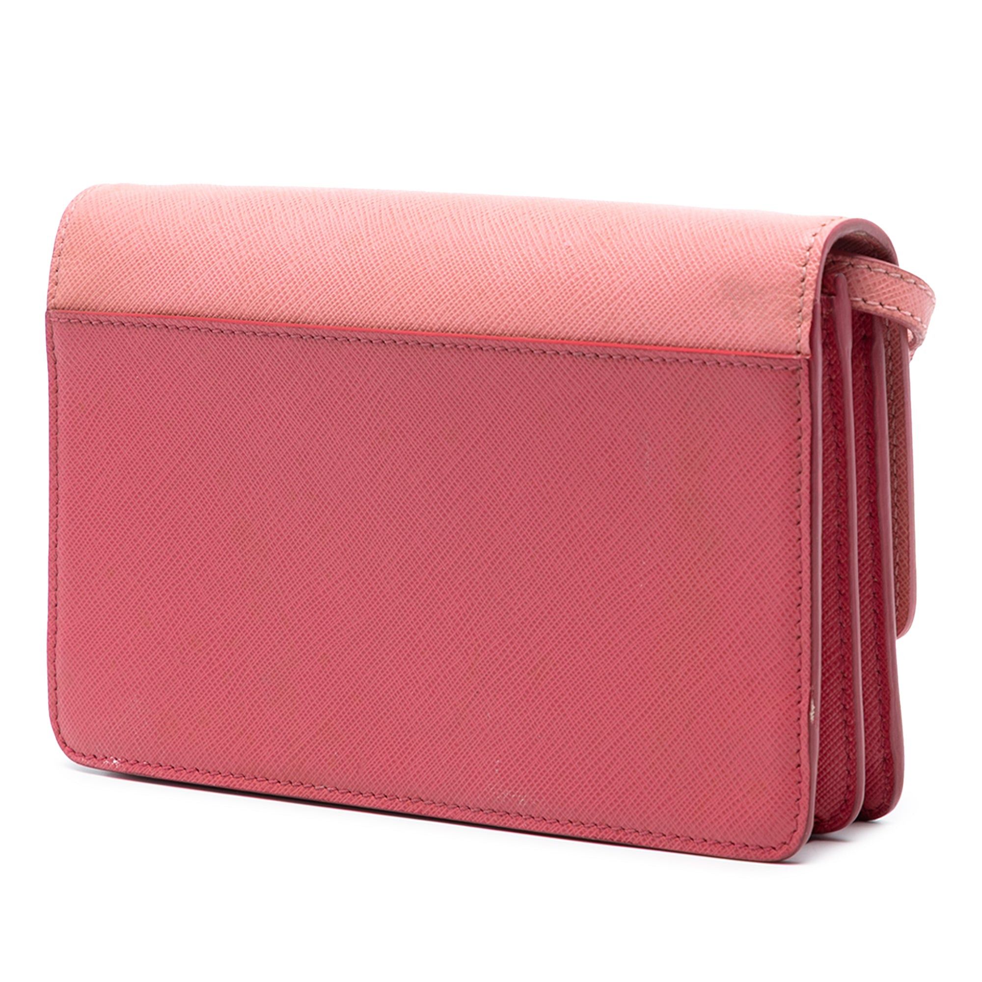 Prada Bicolor Saffiano Lux Wallet On Strap Size ONE SIZE - 2 Thumbnail