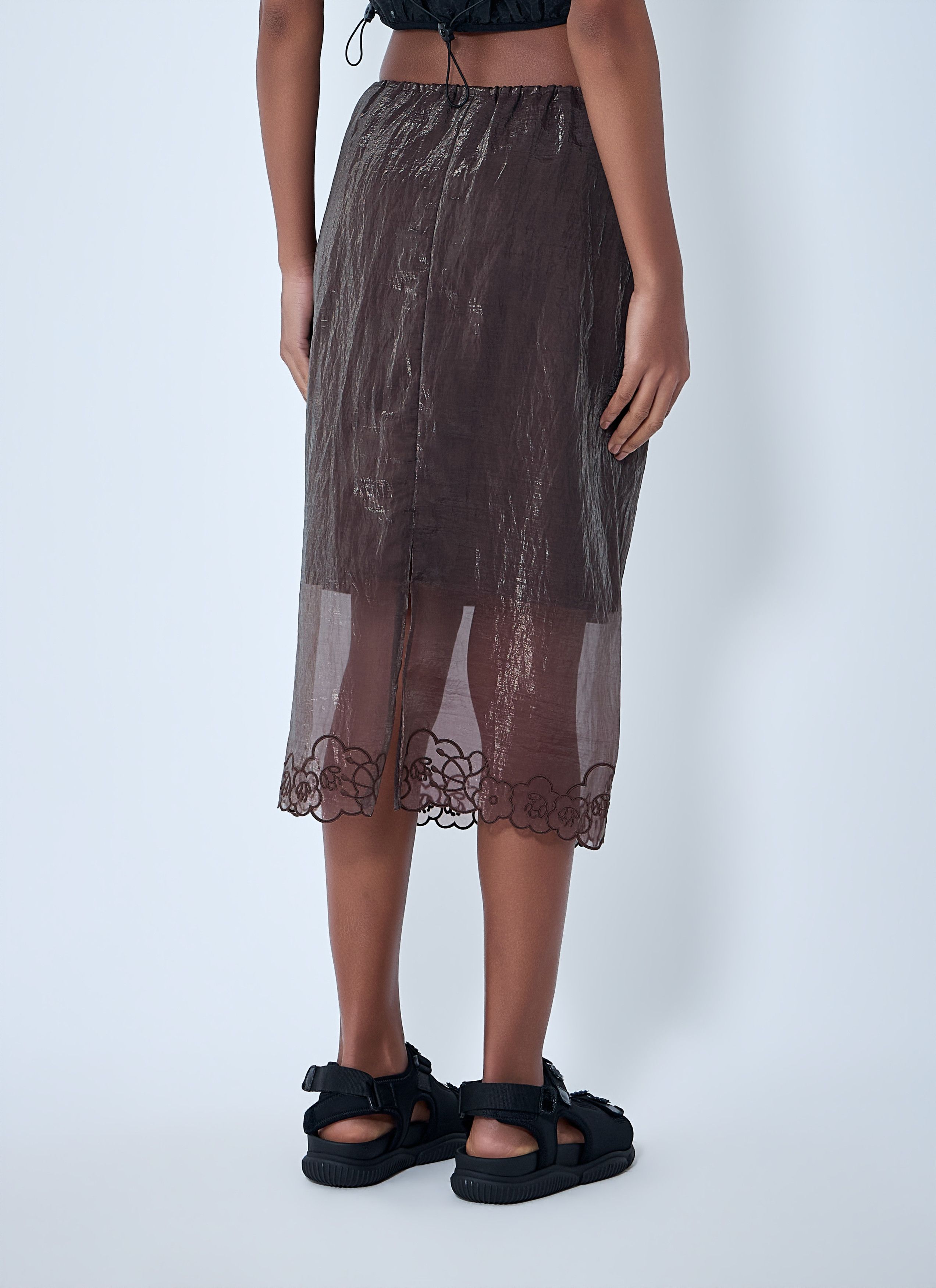 Cecilie Bahnsen Embroidered Sheer Overlay Skirt Size 26" / US 2 / IT 38 - 4 Thumbnail