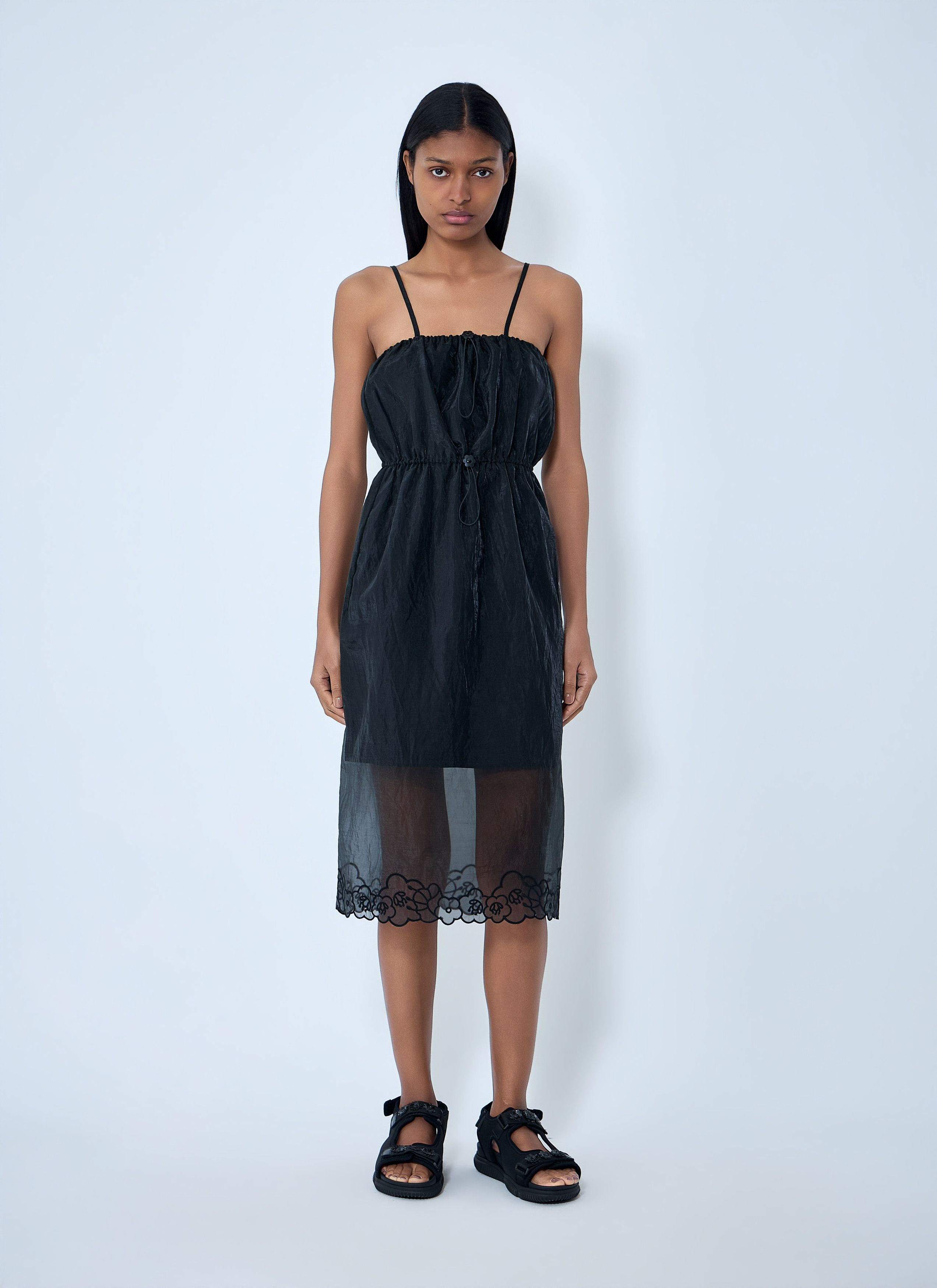 Cecilie Bahnsen Sheer Overlay Midi Dress Size M / US 6-8 / IT 42-44 - 2 Thumbnail