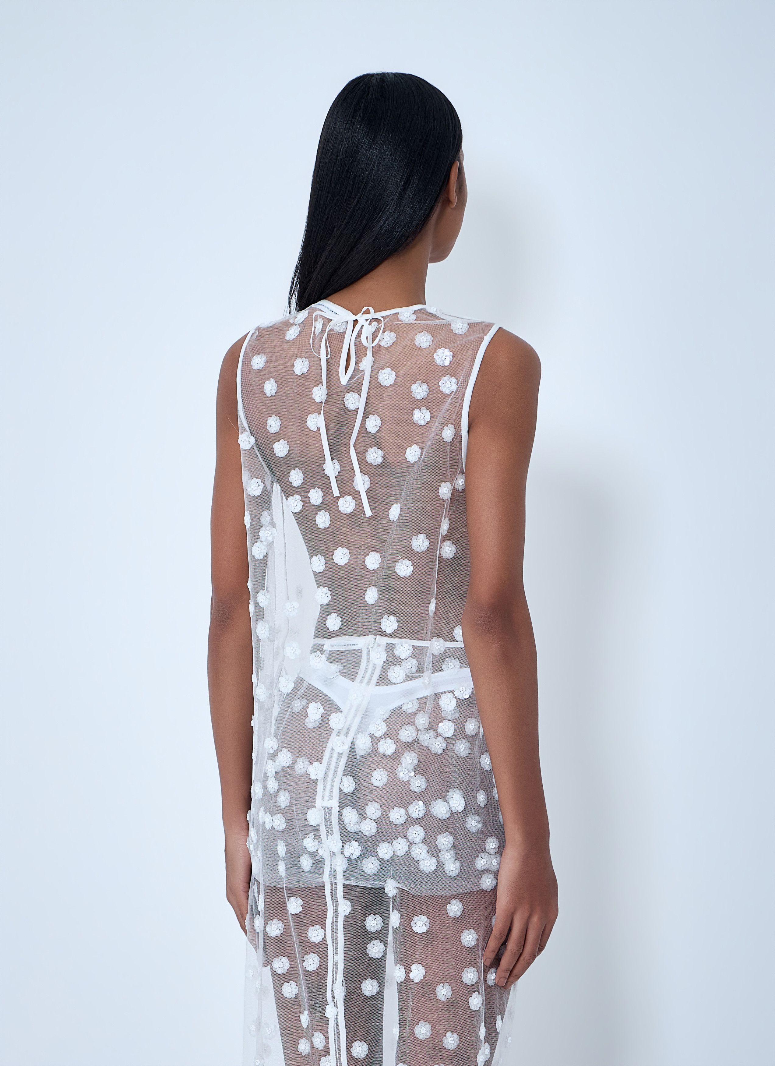 Cecilie Bahnsen Embroidered Sheer Overlay Dress Size S / US 4 / IT 40 - 4 Thumbnail